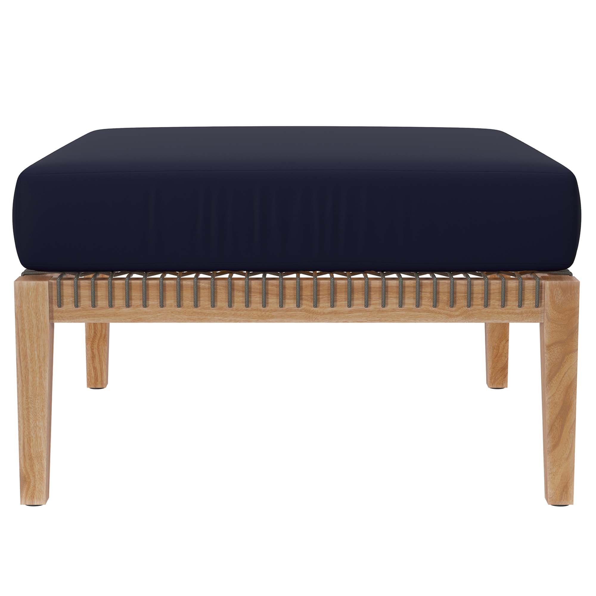 Clearwater Outdoor Patio Teak Wood Ottoman by Modway