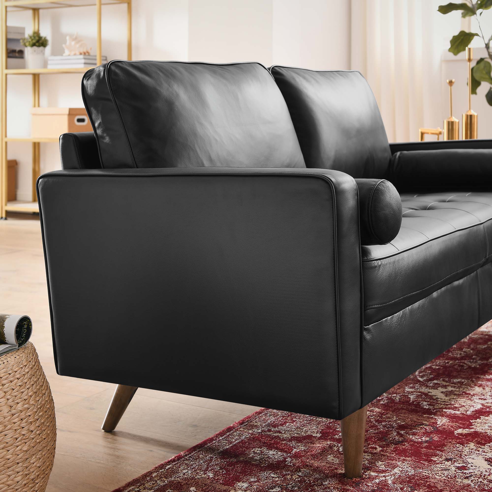 Valour Leather Loveseat by Modway
