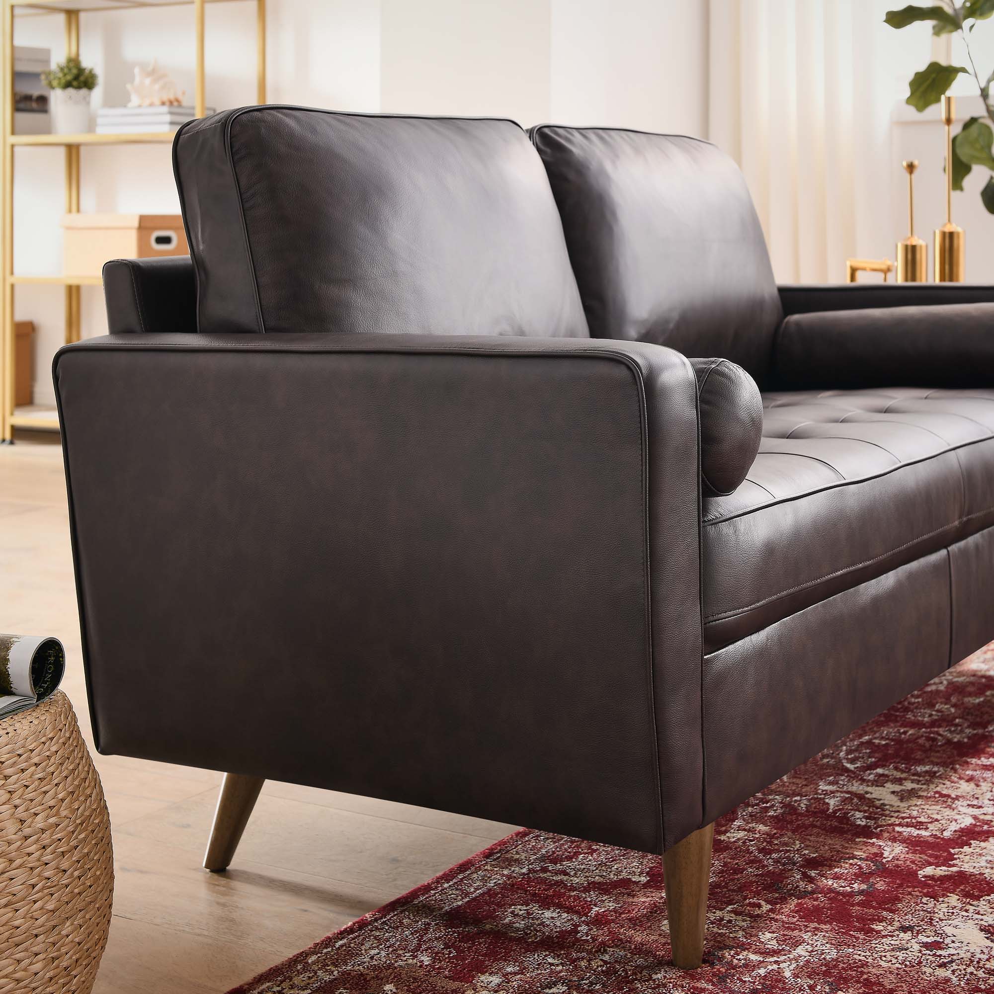 Valour Leather Loveseat by Modway