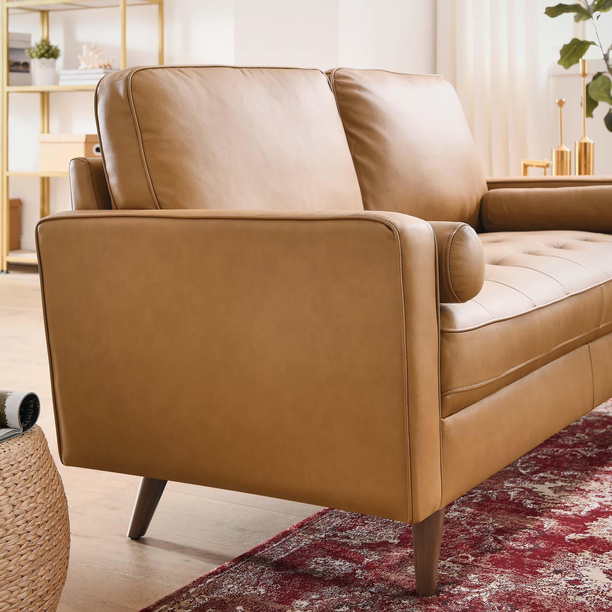 Valour Leather Loveseat by Modway