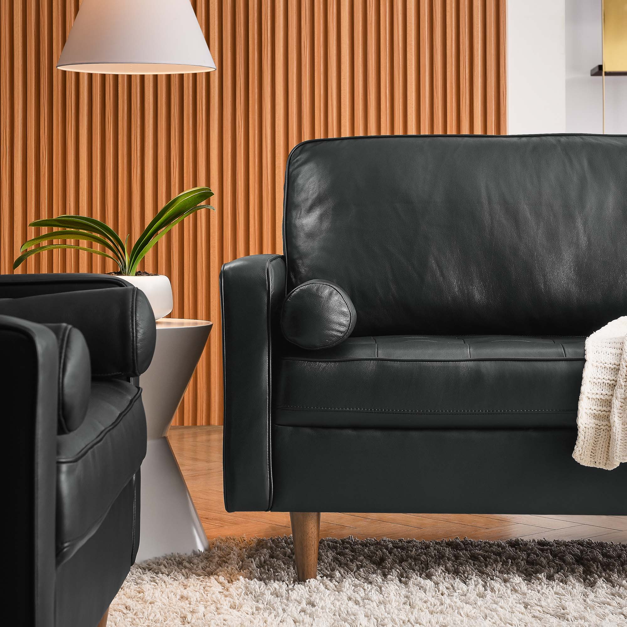 Valour 88" Leather Sofa by Modway