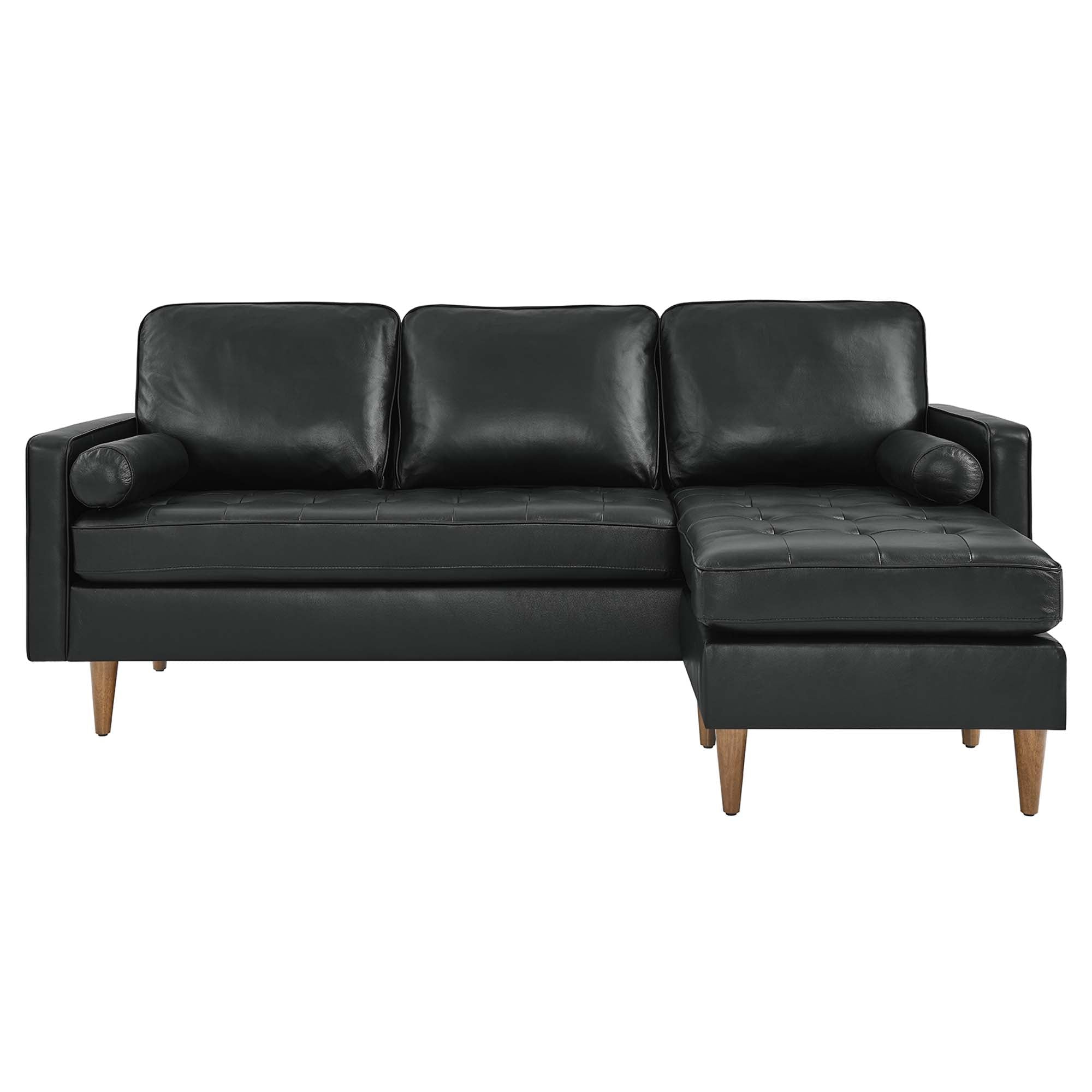 Valour 78" Leather Apartment Sectional Sofa by Modway