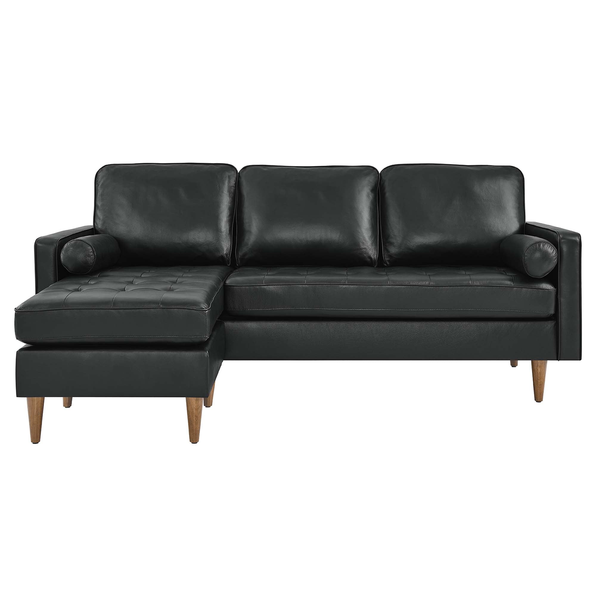 Valour 78" Leather Apartment Sectional Sofa by Modway