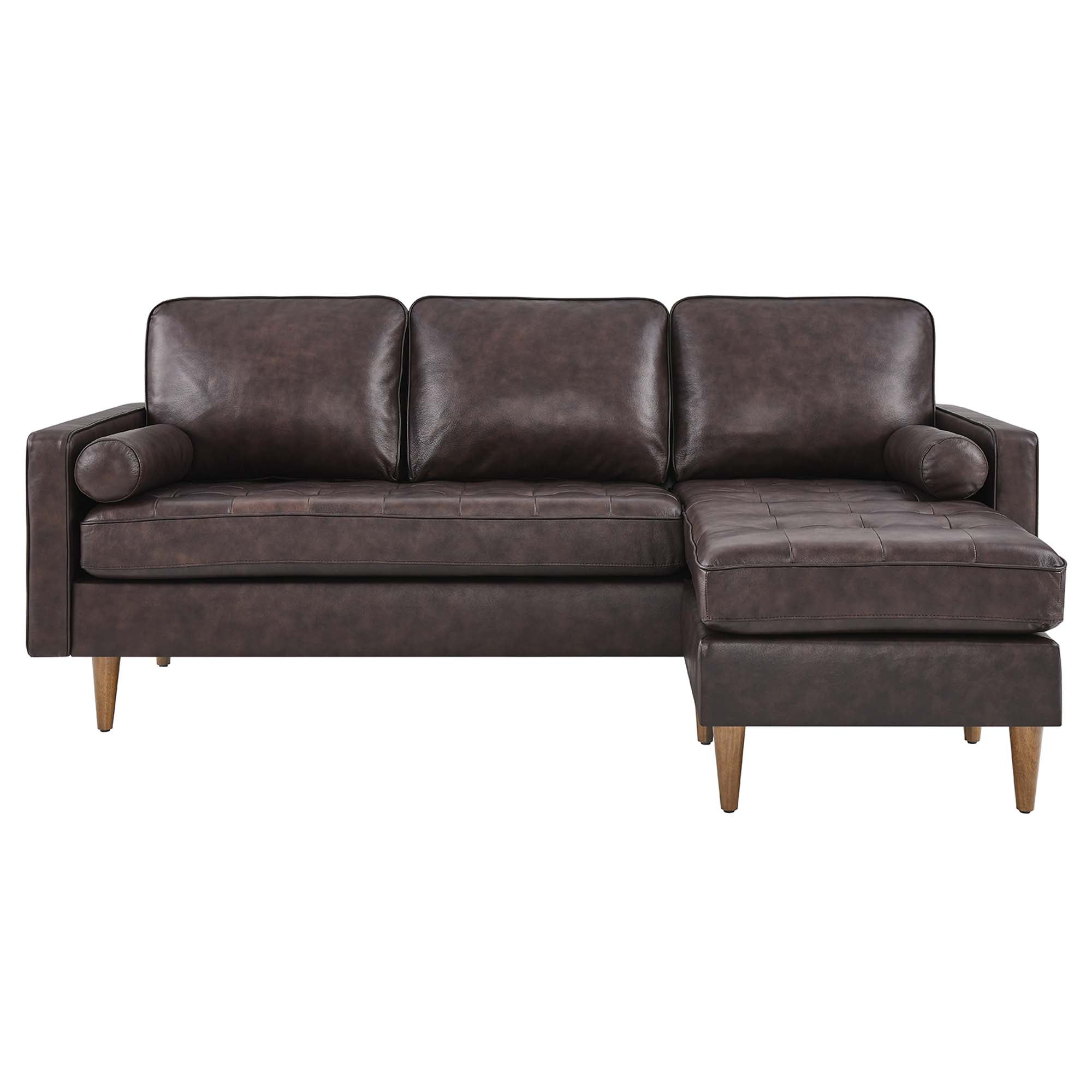 Valour 78" Leather Apartment Sectional Sofa by Modway