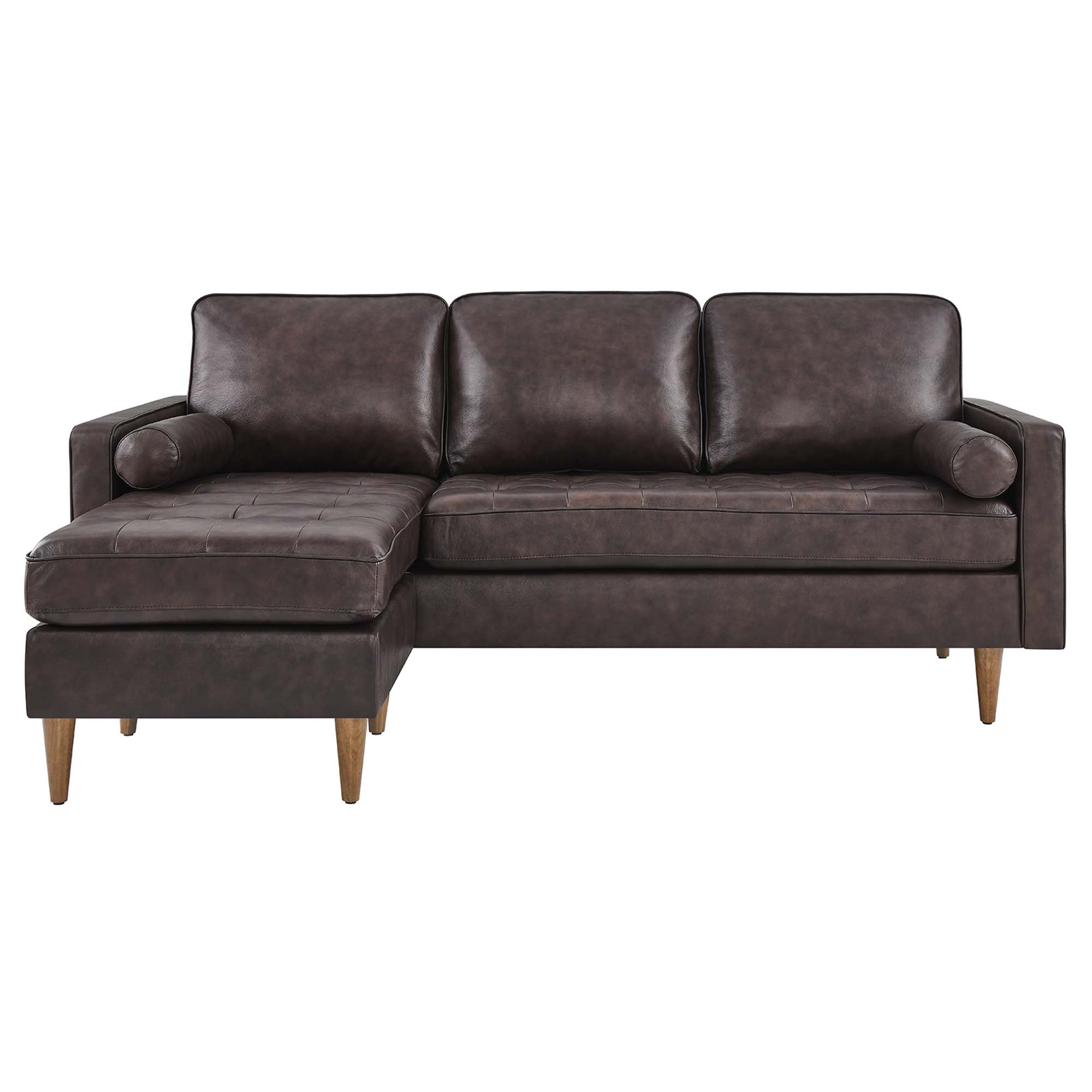 Valour 78" Leather Apartment Sectional Sofa by Modway