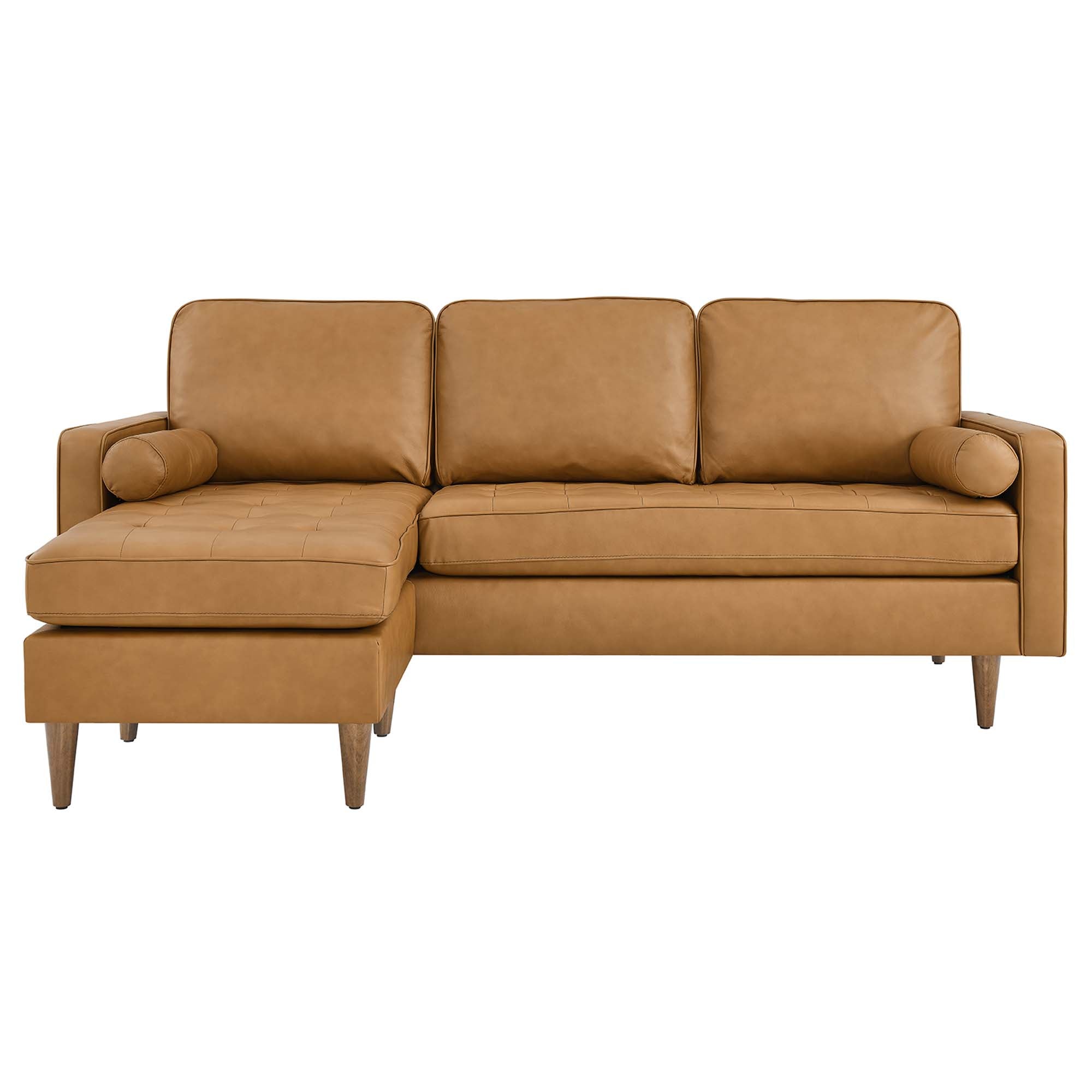 Valour 78" Leather Apartment Sectional Sofa by Modway