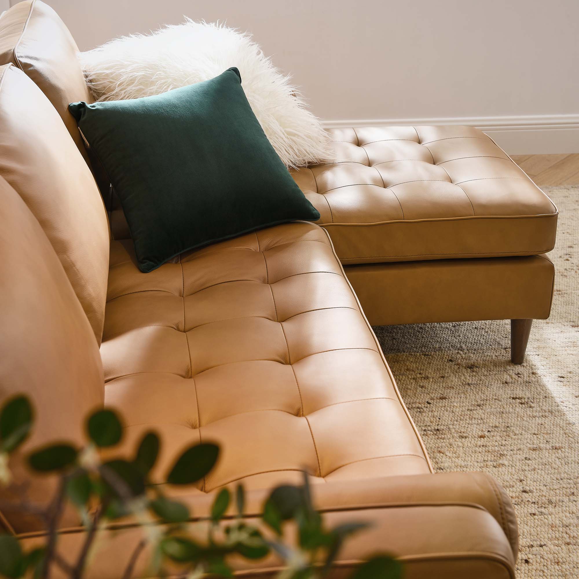 Valour 78" Leather Apartment Sectional Sofa by Modway
