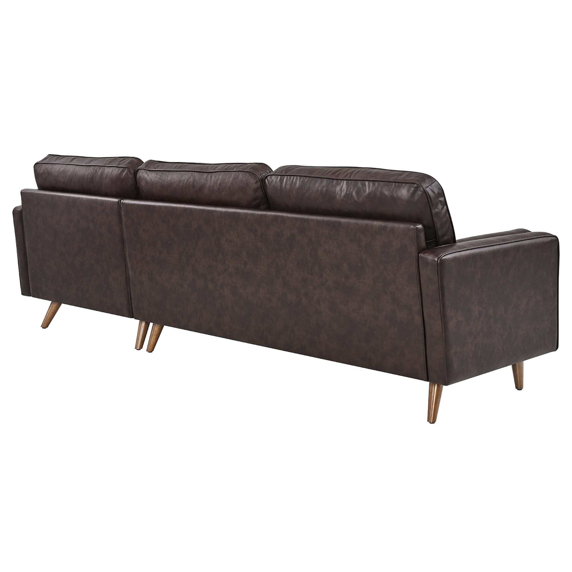Valour 98" Leather Sectional Sofa by Modway