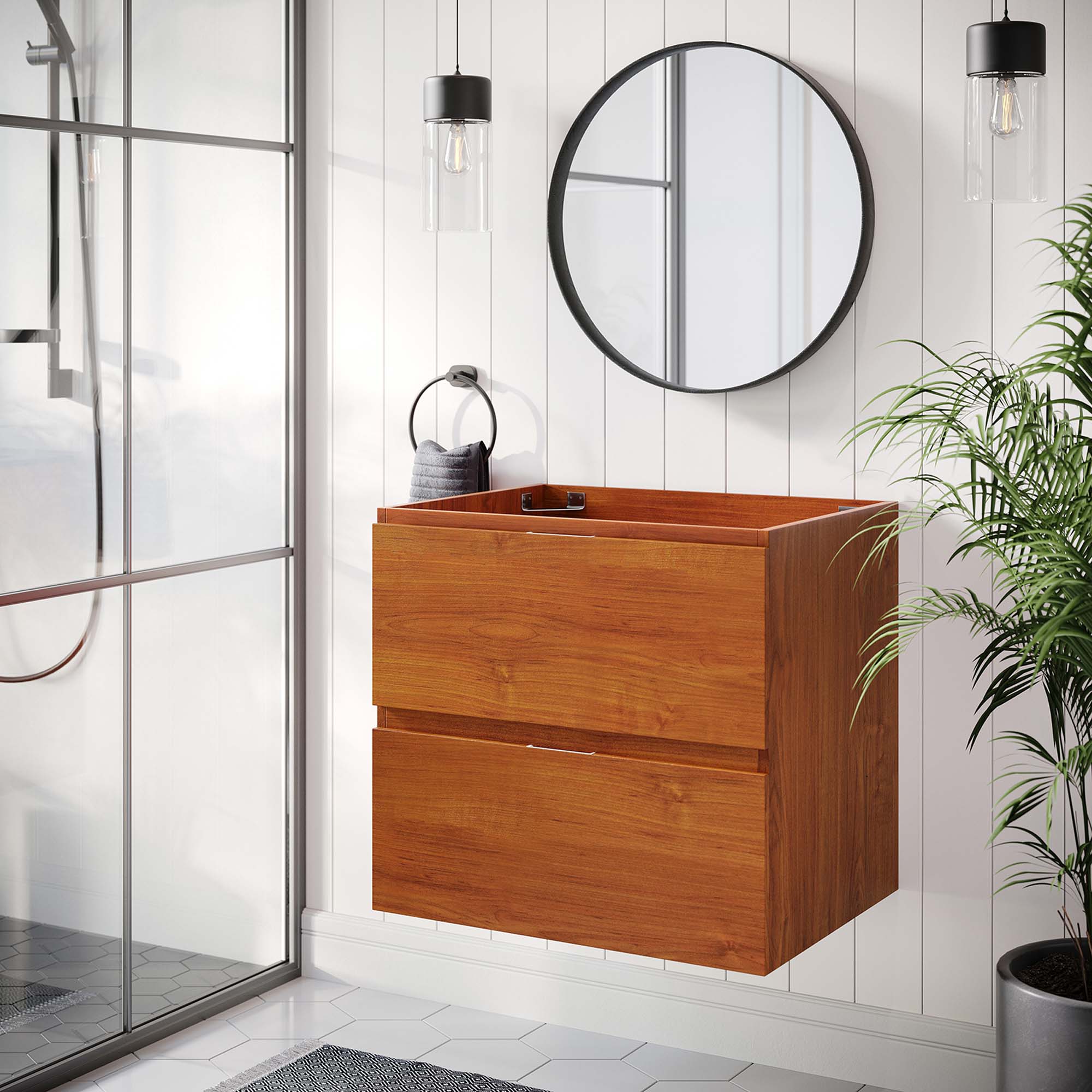 Scenic Wall-Mount Bathroom Cabinet Basin Not Included by Modway