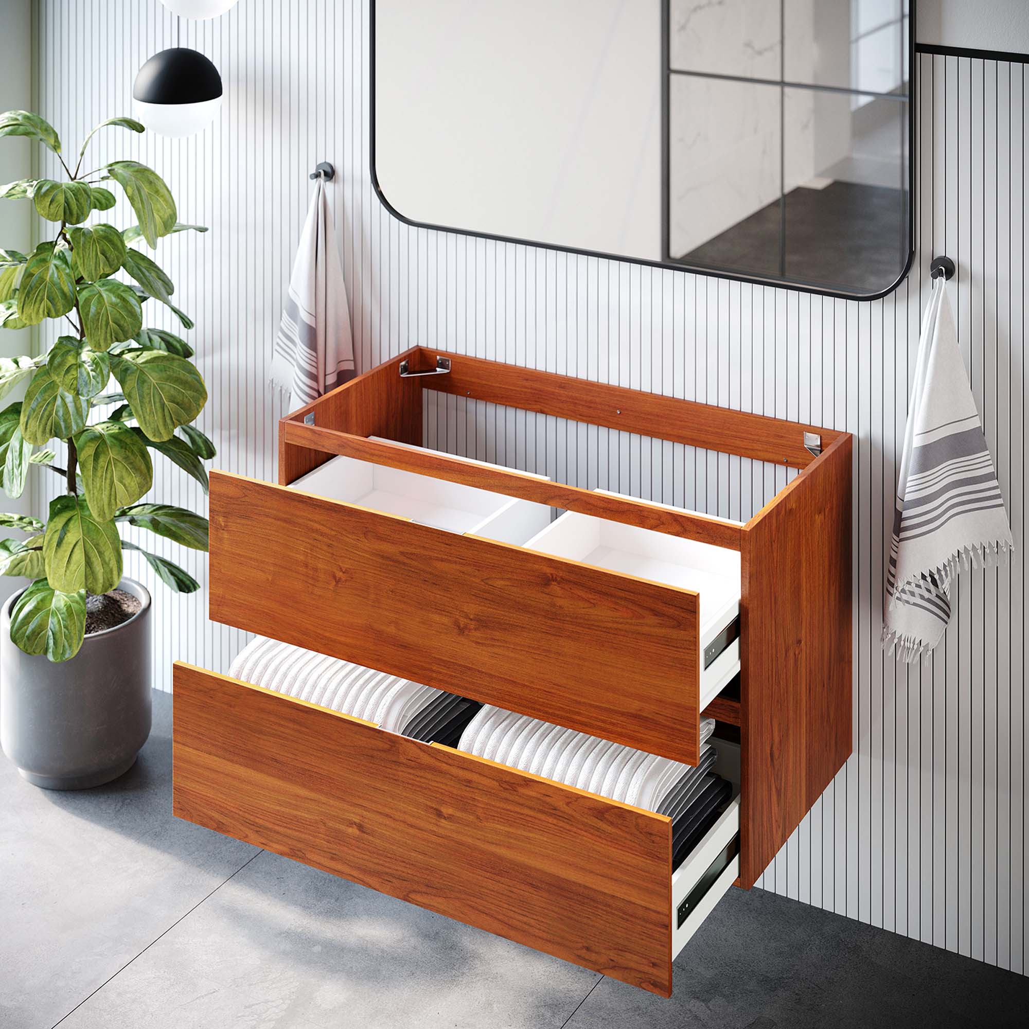 Scenic Wall-Mount Bathroom Cabinet Basin Not Included by Modway