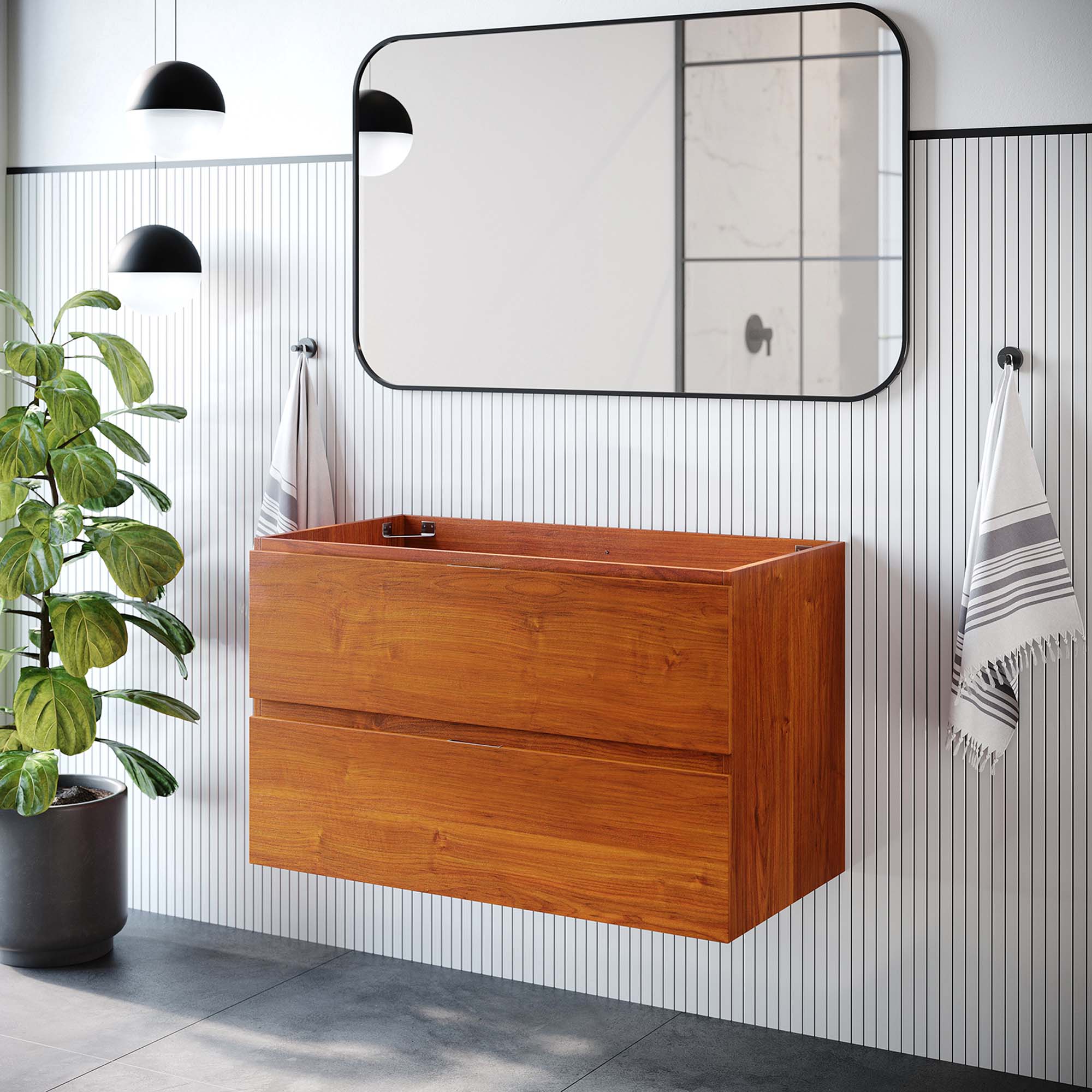 Scenic Wall-Mount Bathroom Cabinet Basin Not Included by Modway