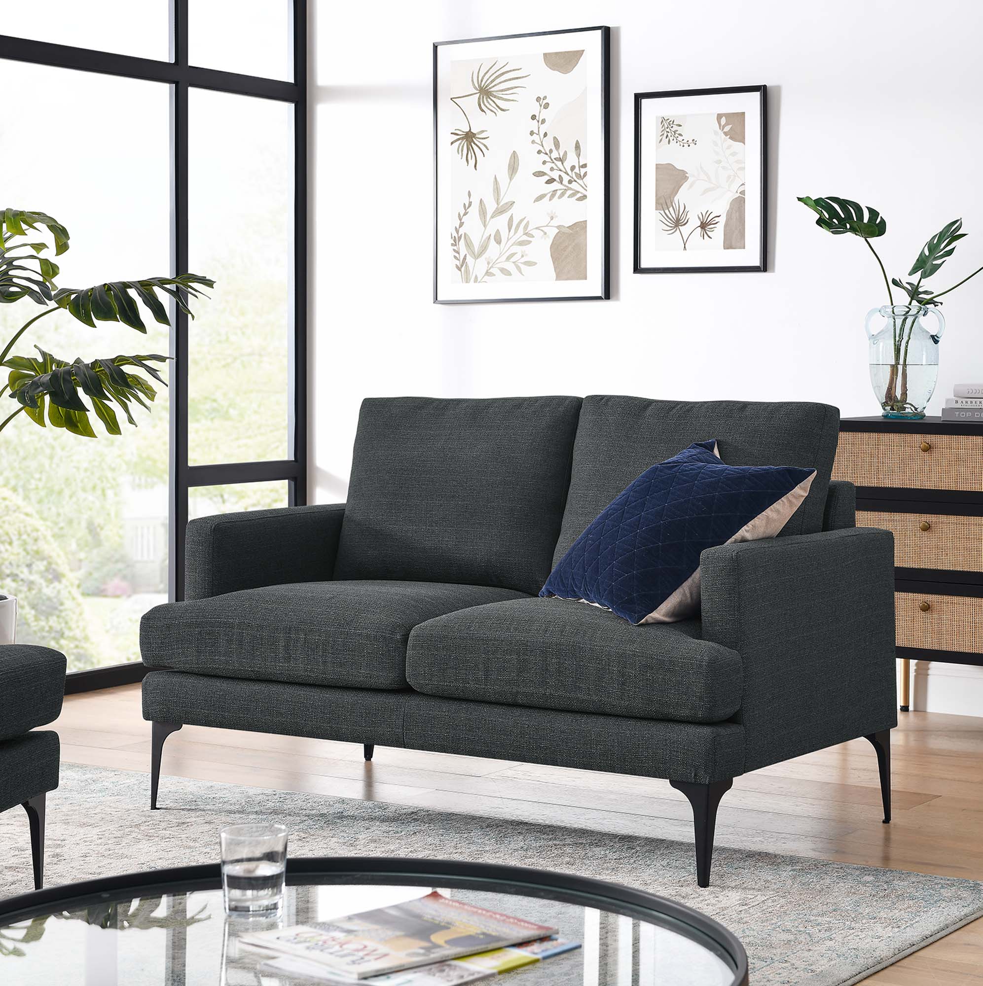 Evermore Upholstered Fabric Loveseat by Modway