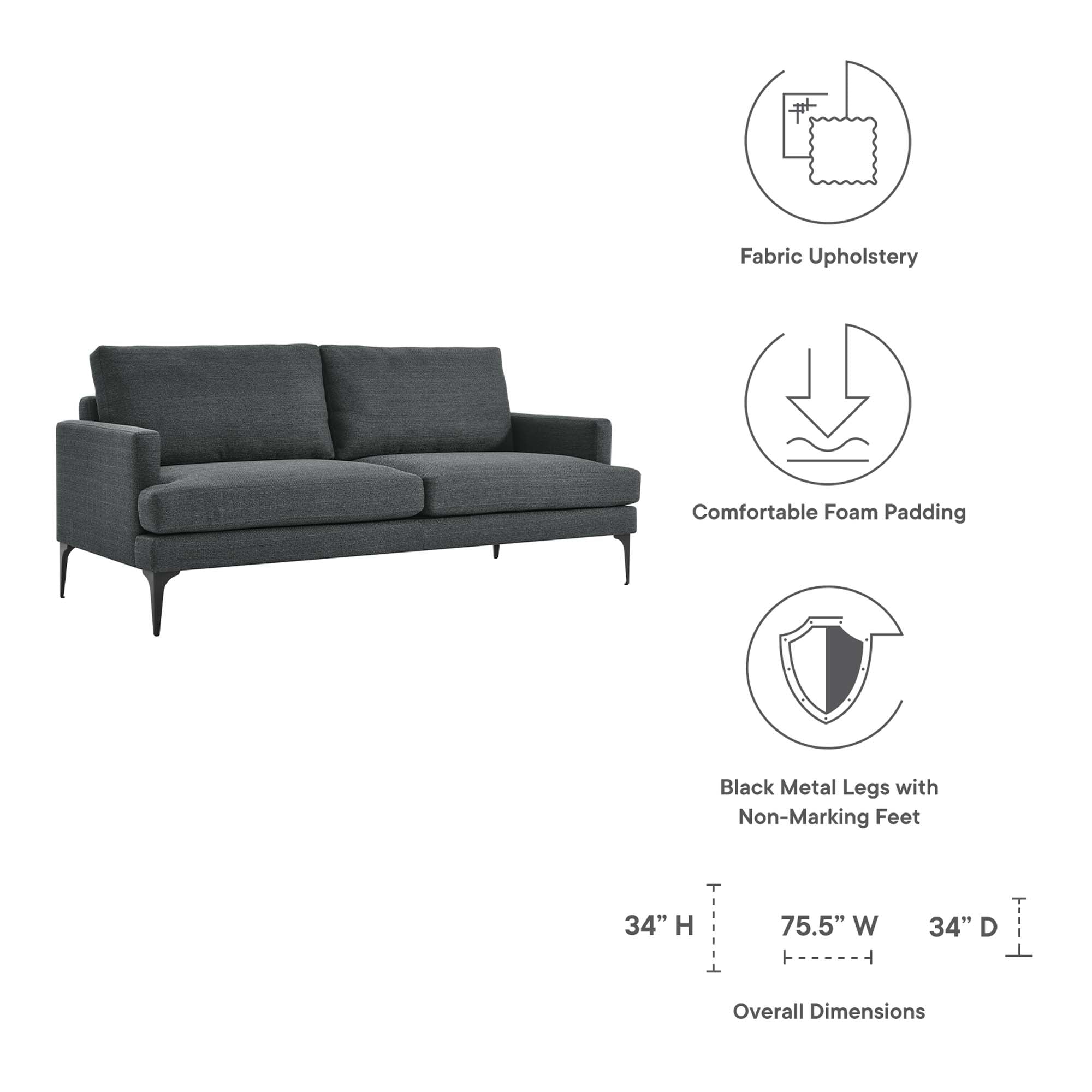 Evermore Upholstered Fabric Sofa by Modway