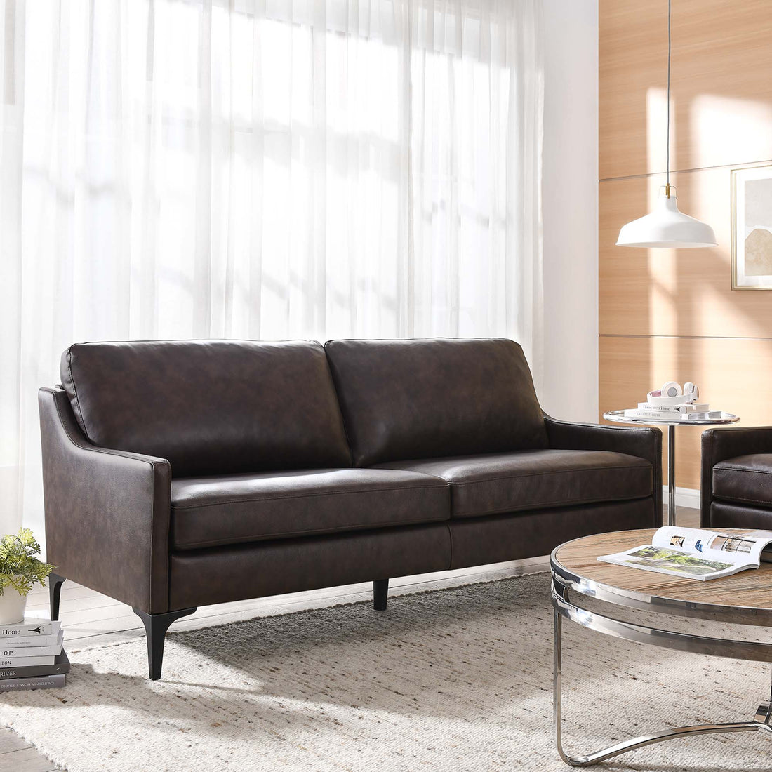 Corland Leather Sofa by Modway