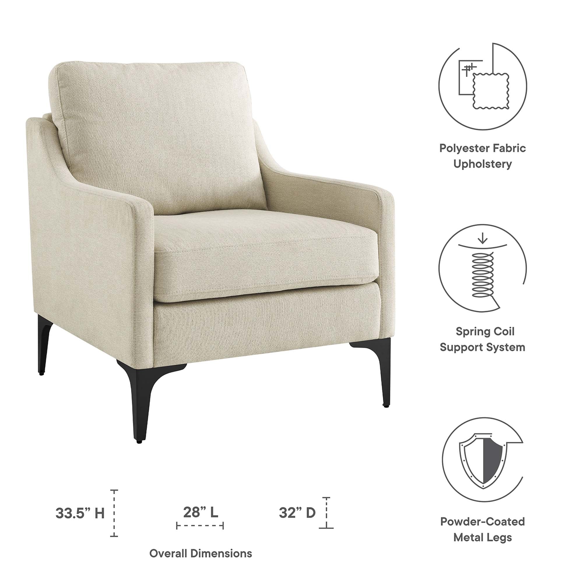 Corland Upholstered Fabric Armchair by Modway