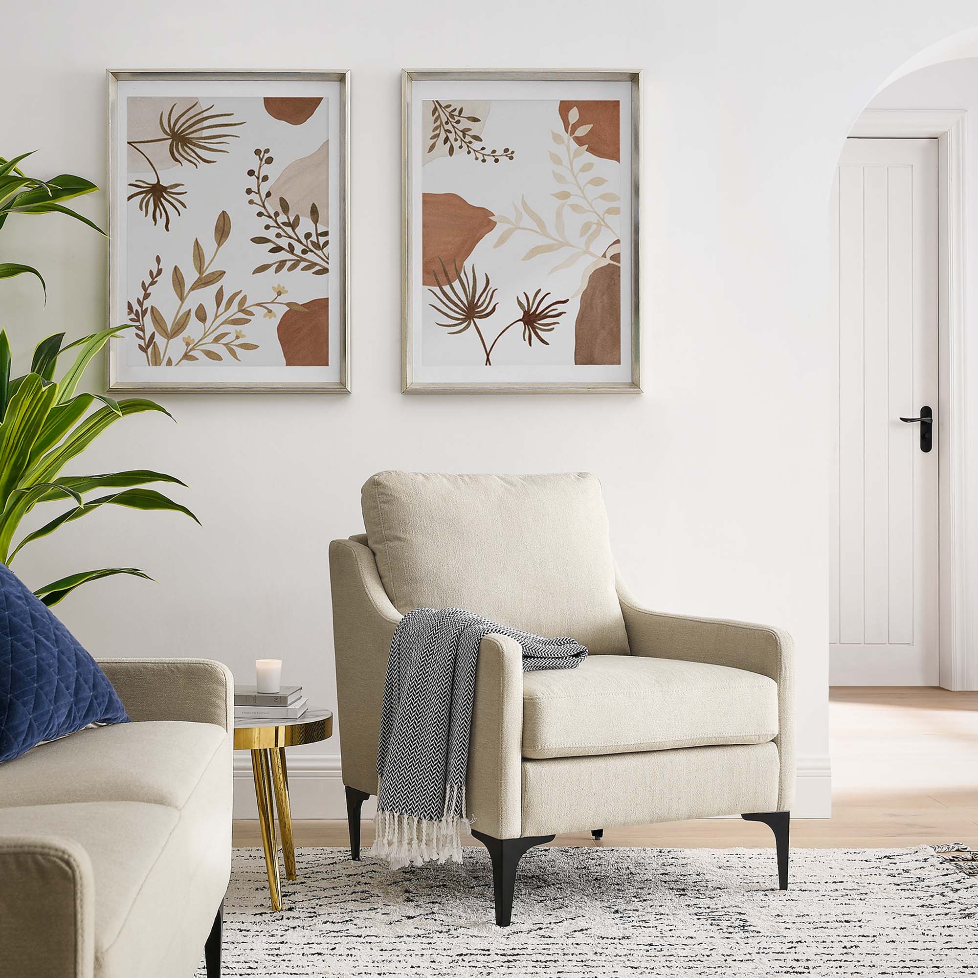 Corland Upholstered Fabric Armchair by Modway