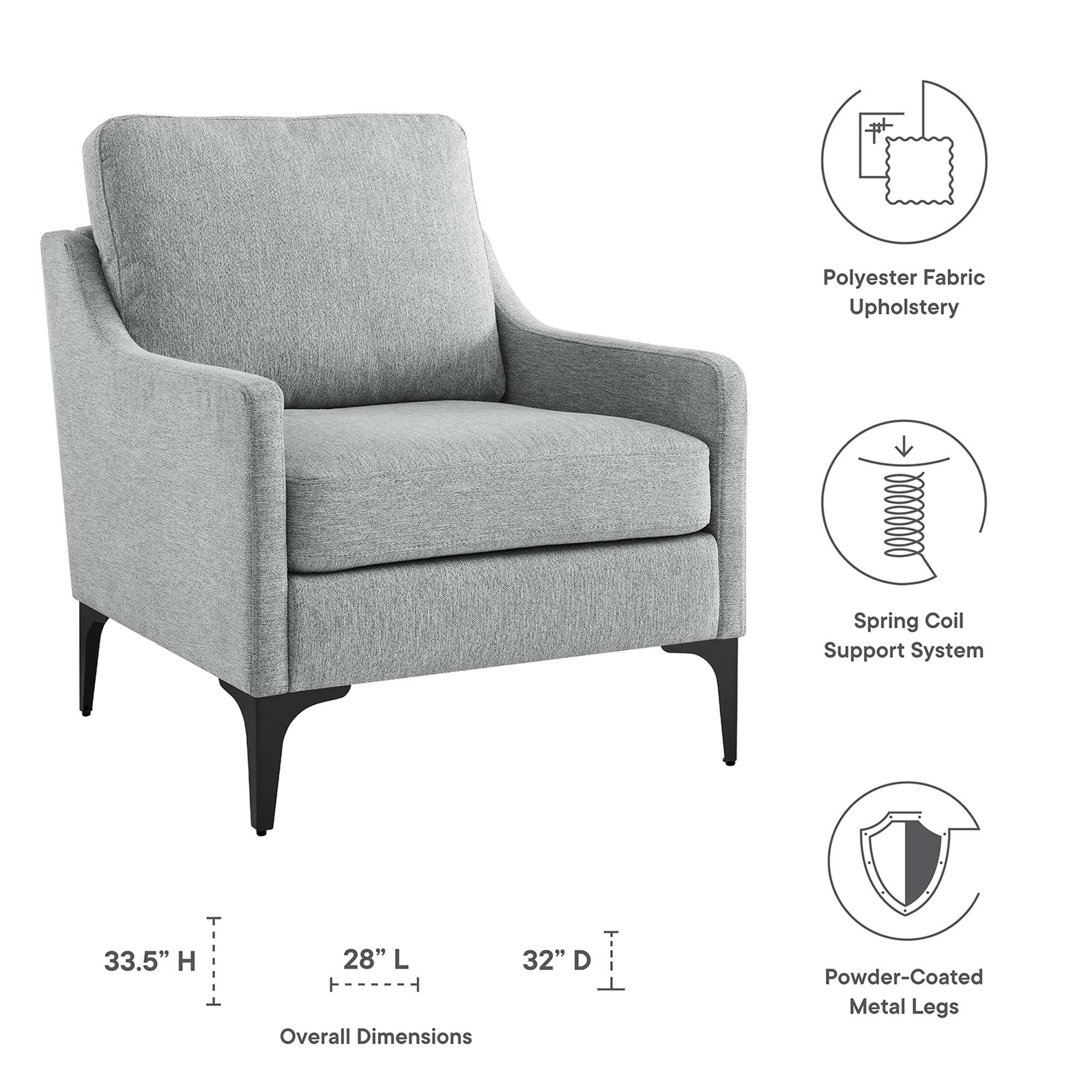 Corland Upholstered Fabric Armchair by Modway
