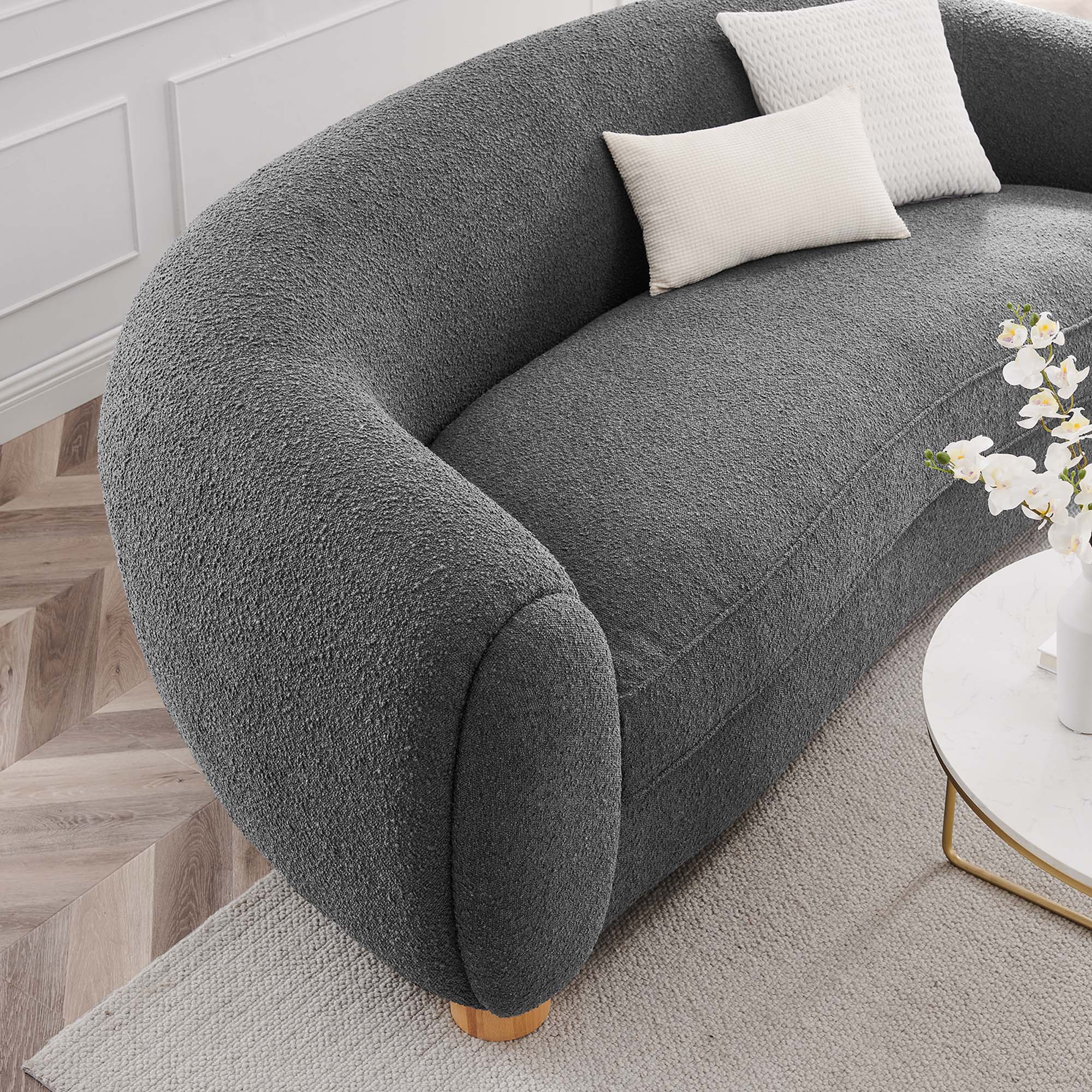 Abundant Boucle Upholstered Fabric Sofa by Modway