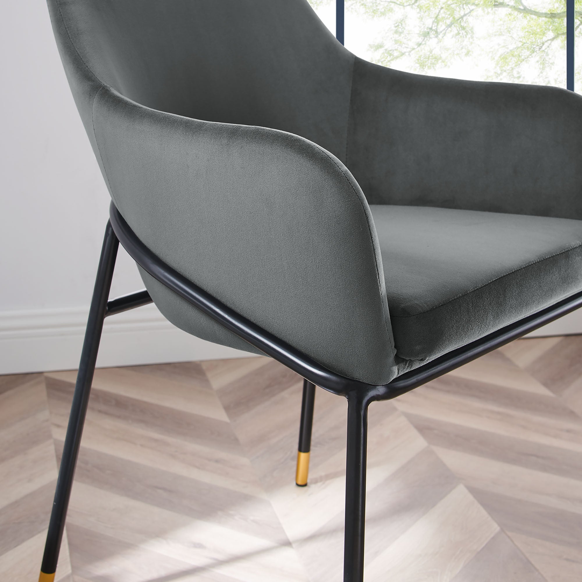 Jovi Performance Velvet Dining Armchair Set of 2 by Modway