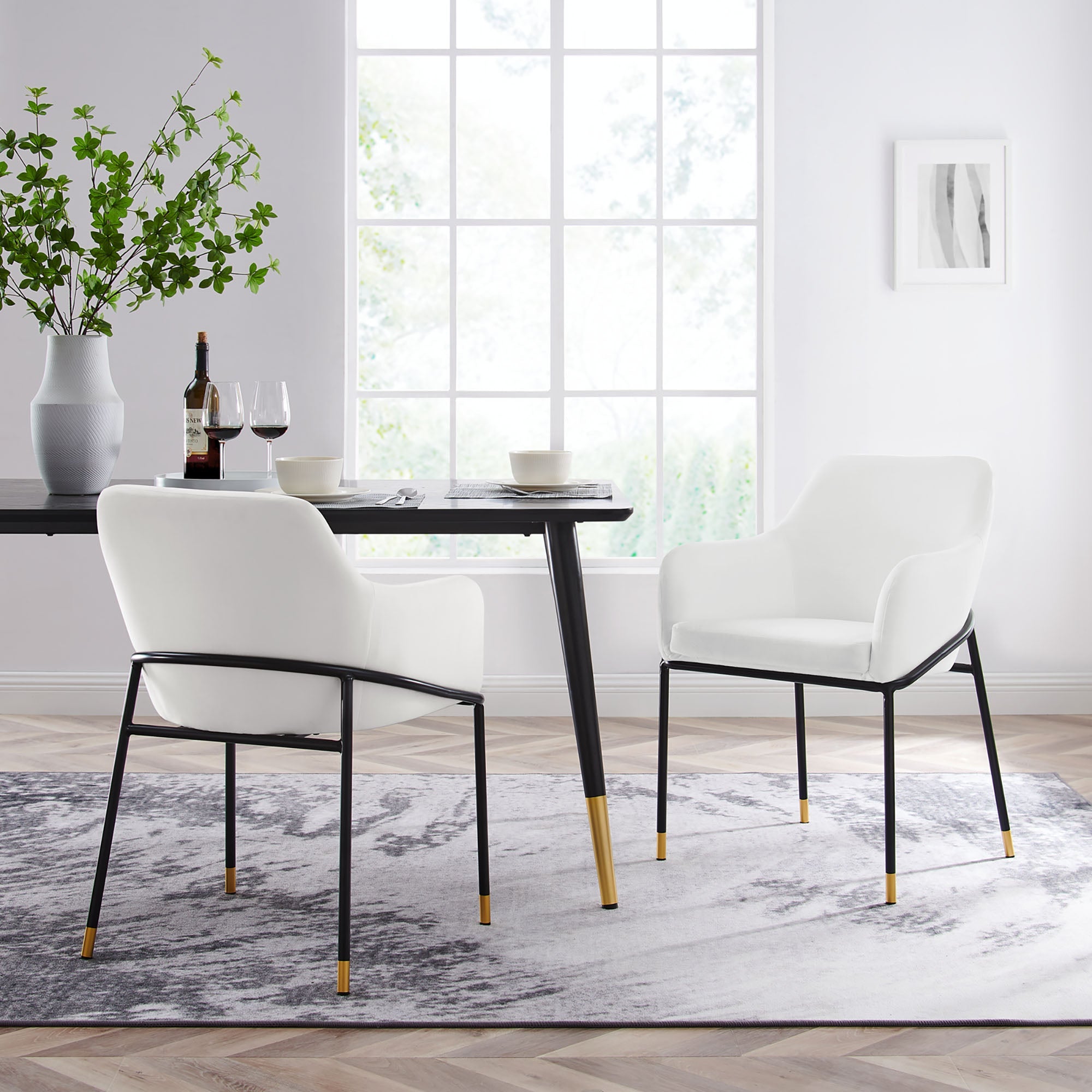 Jovi Performance Velvet Dining Armchair Set of 2 by Modway