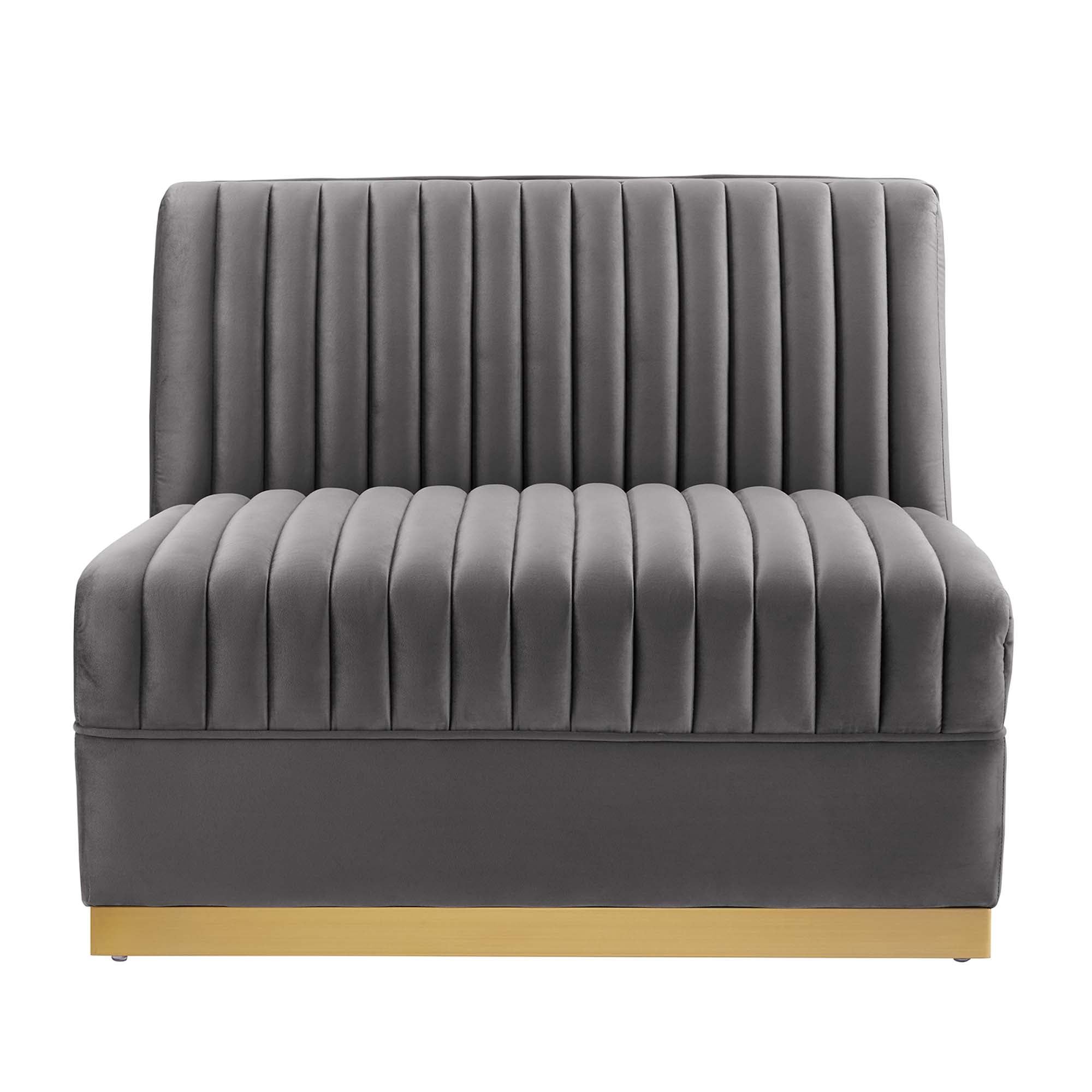Sanguine Channel Tufted Performance Velvet Modular Sectional Sofa Armless Chair by Modway