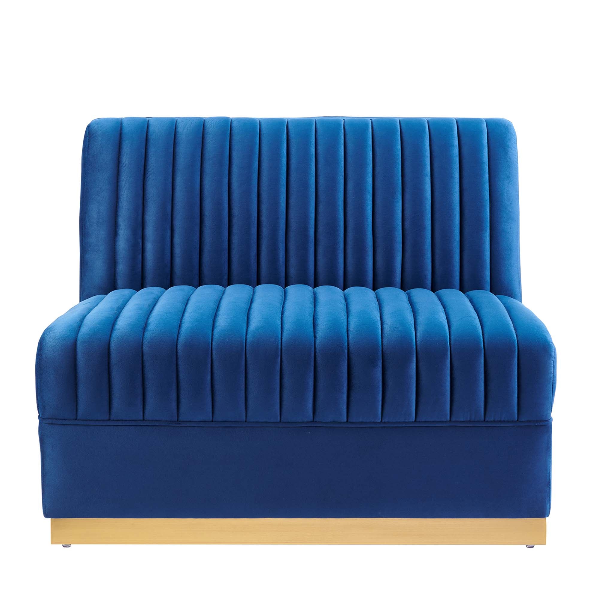 Sanguine Channel Tufted Performance Velvet Modular Sectional Sofa Armless Chair by Modway