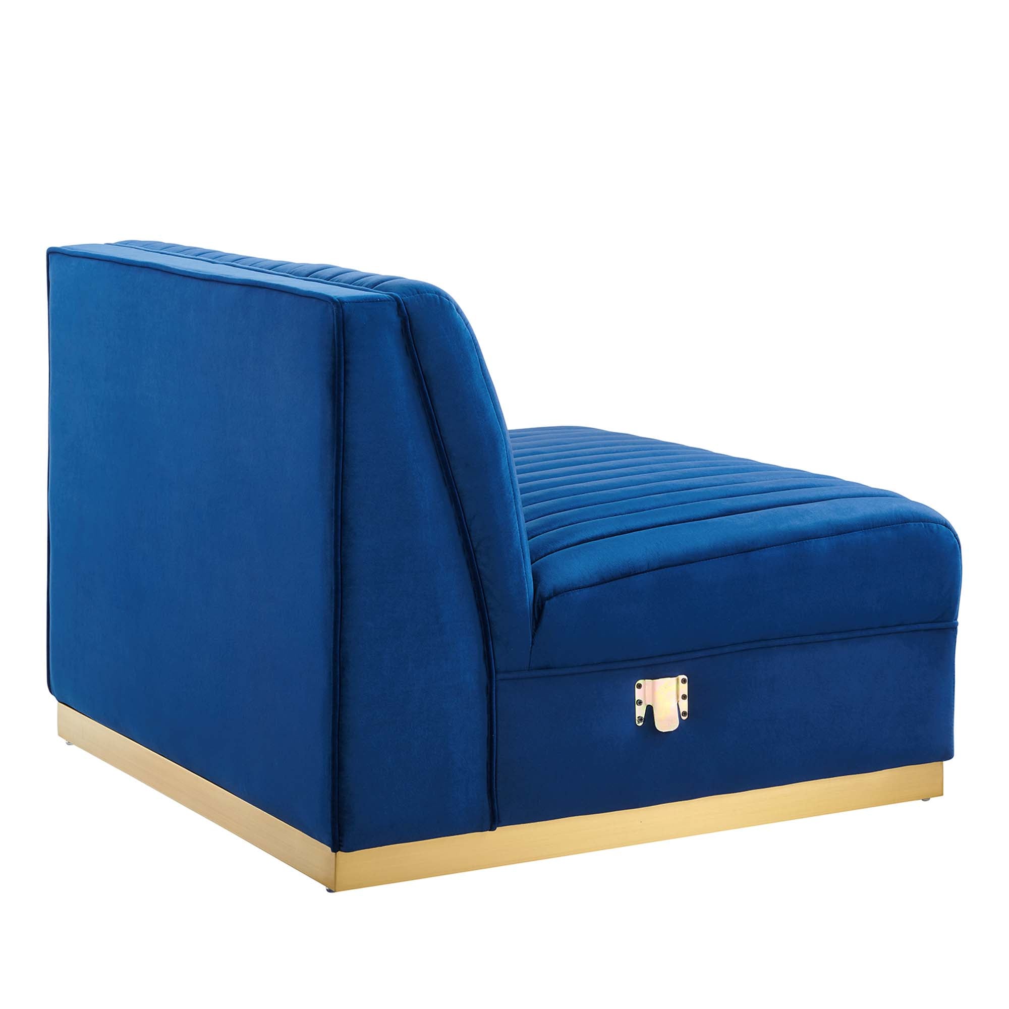 Sanguine Channel Tufted Performance Velvet Modular Sectional Sofa Armless Chair by Modway