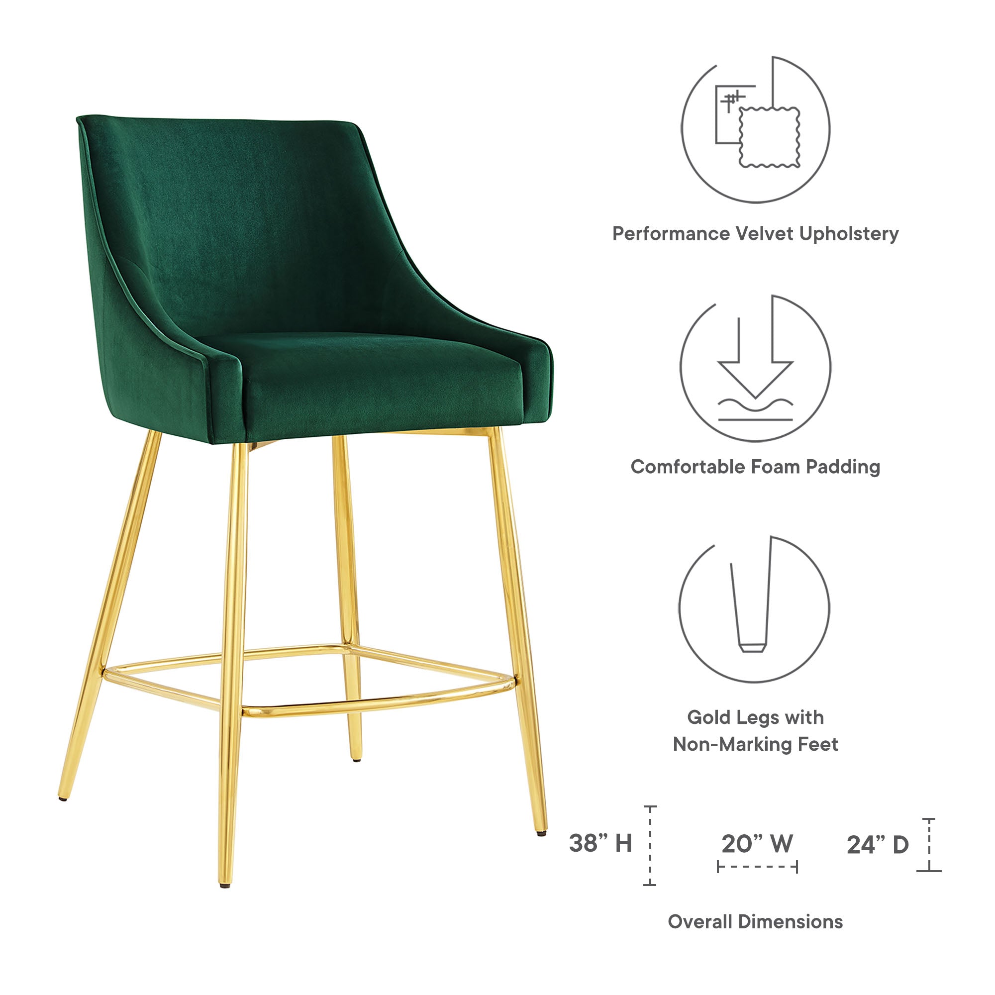 Discern Counter Stools - Set of 2 by Modway