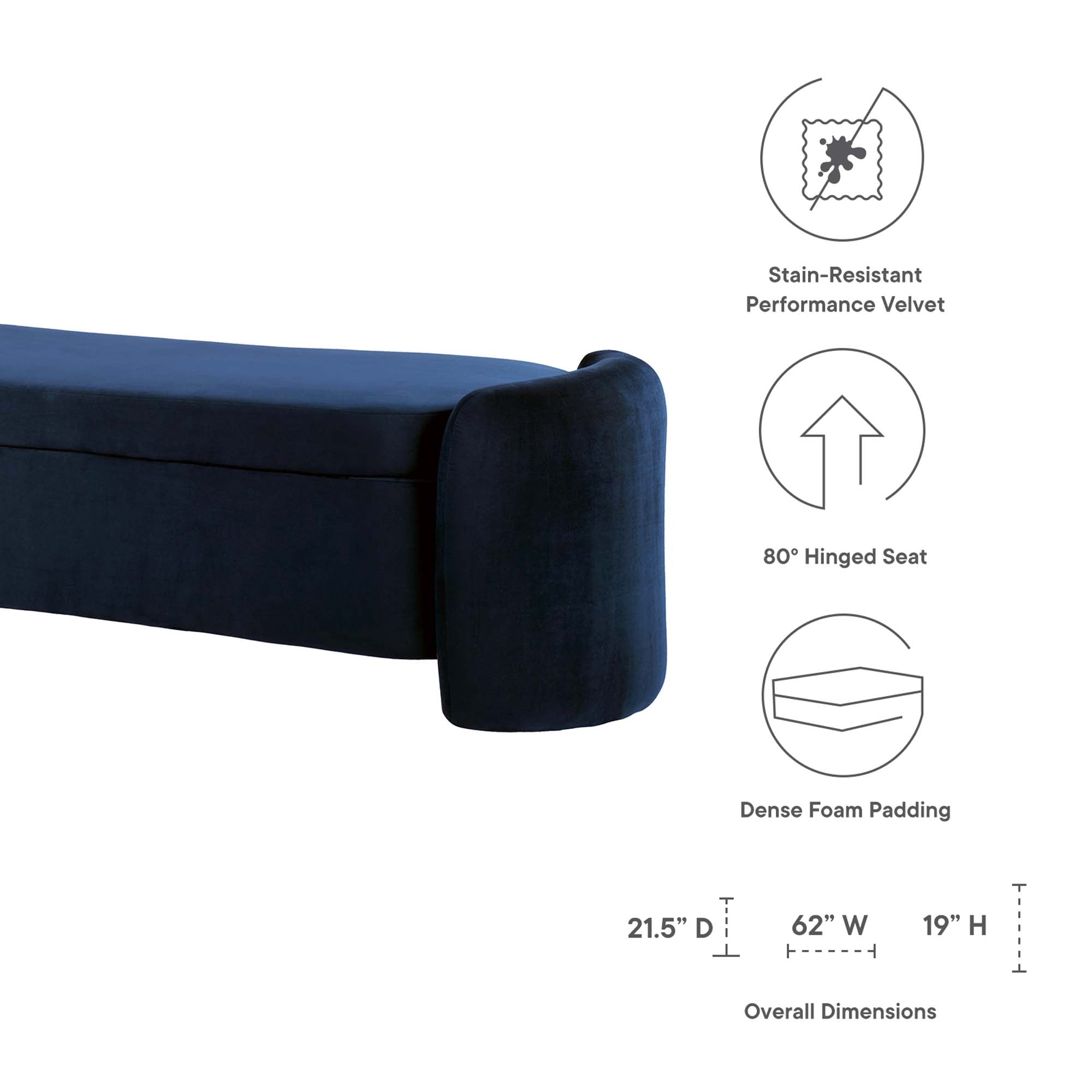 Nebula Upholstered Performance Velvet Bench by Modway