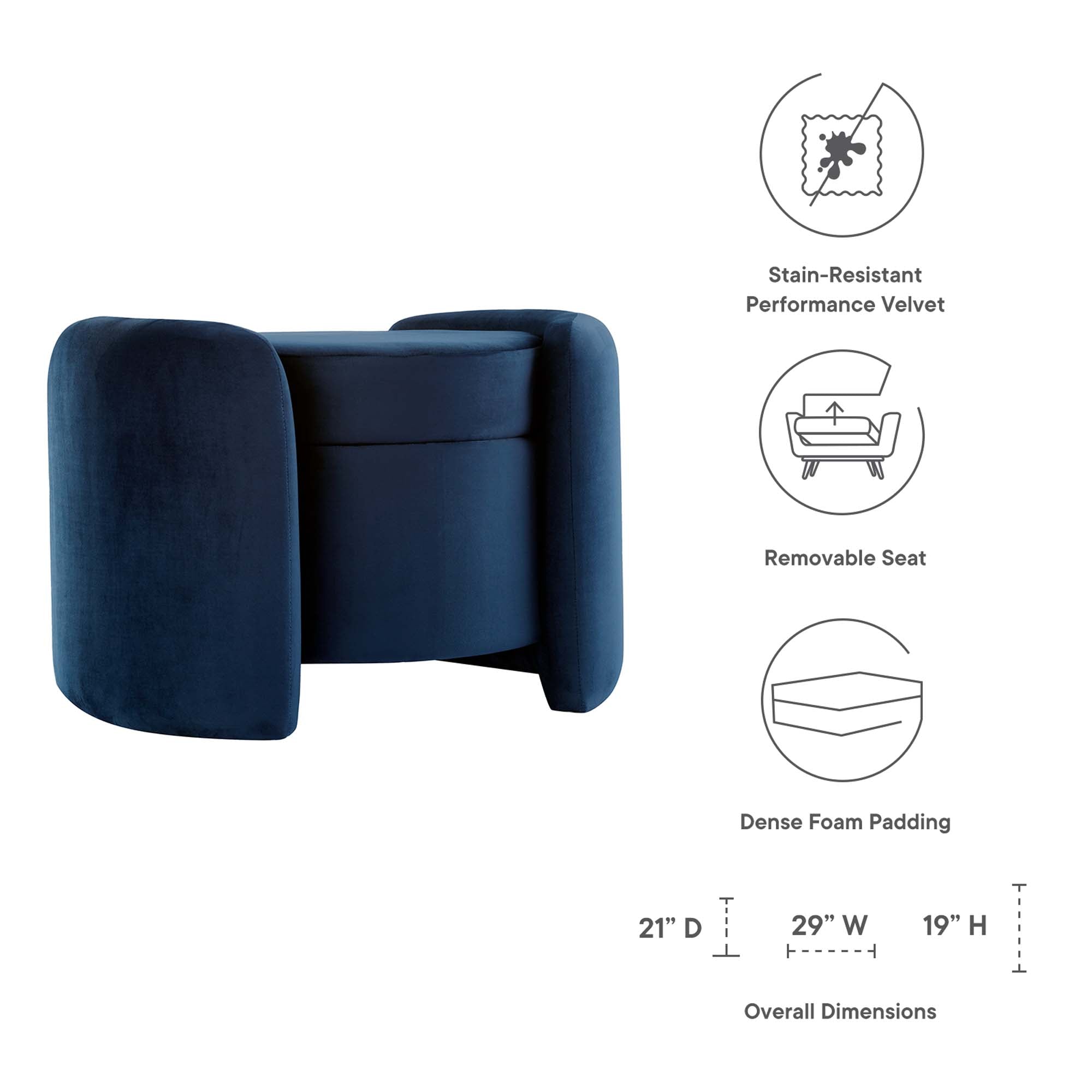 Nebula Upholstered Performance Velvet Ottoman by Modway