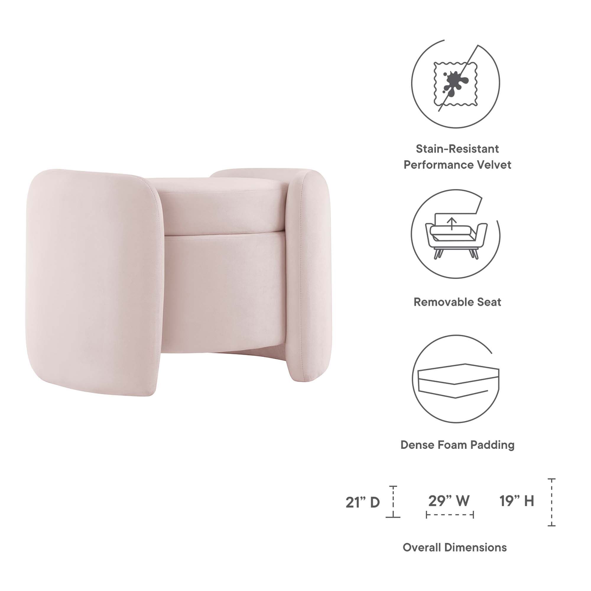Nebula Upholstered Performance Velvet Ottoman by Modway
