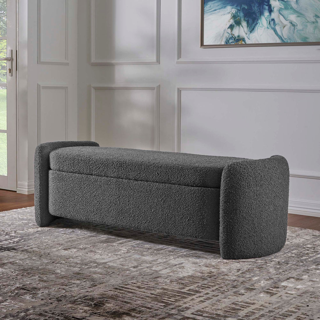 Nebula Boucle Upholstered Bench by Modway