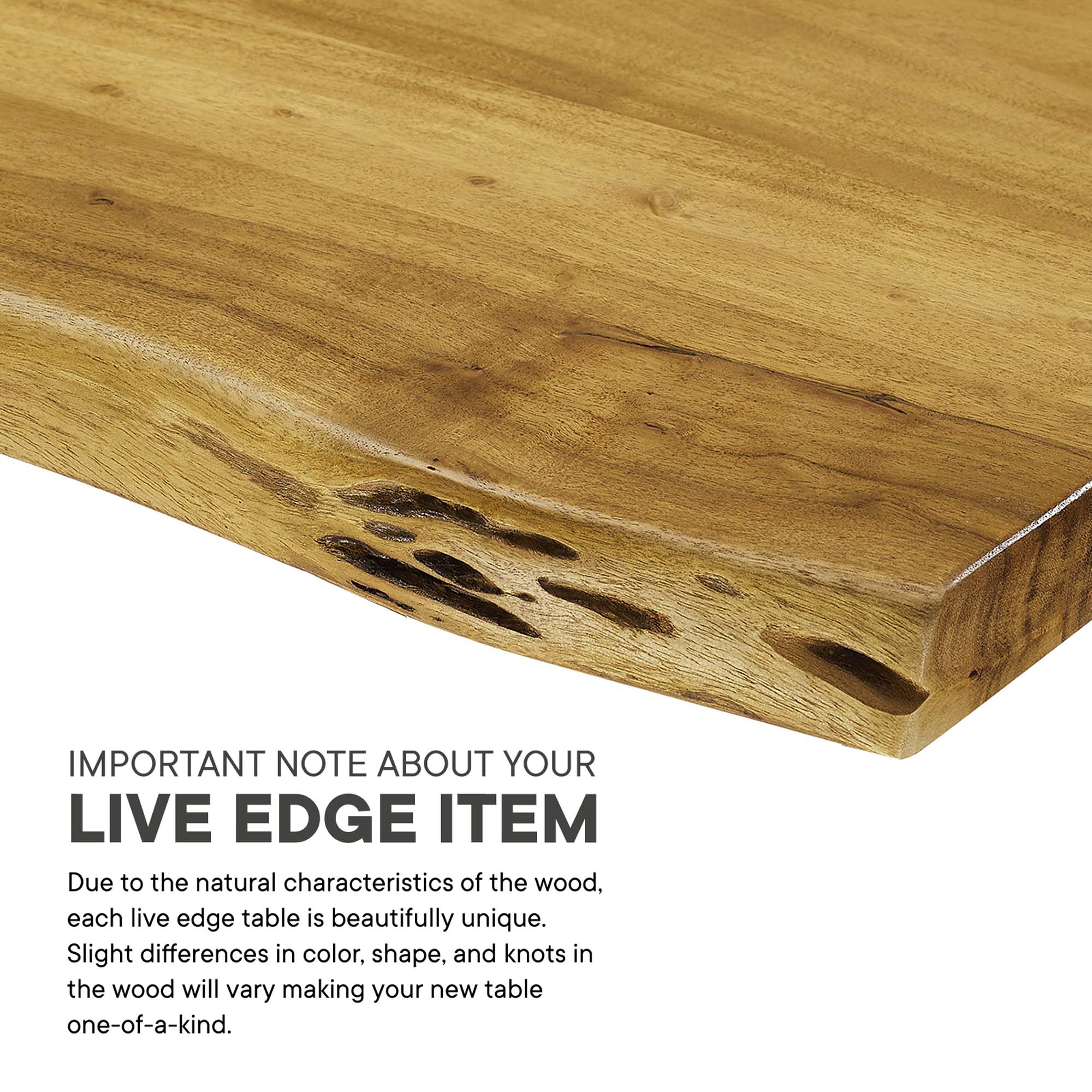 Viggo 60" Live Edge Acacia Wood Acacia Wood Dining Table by Modway