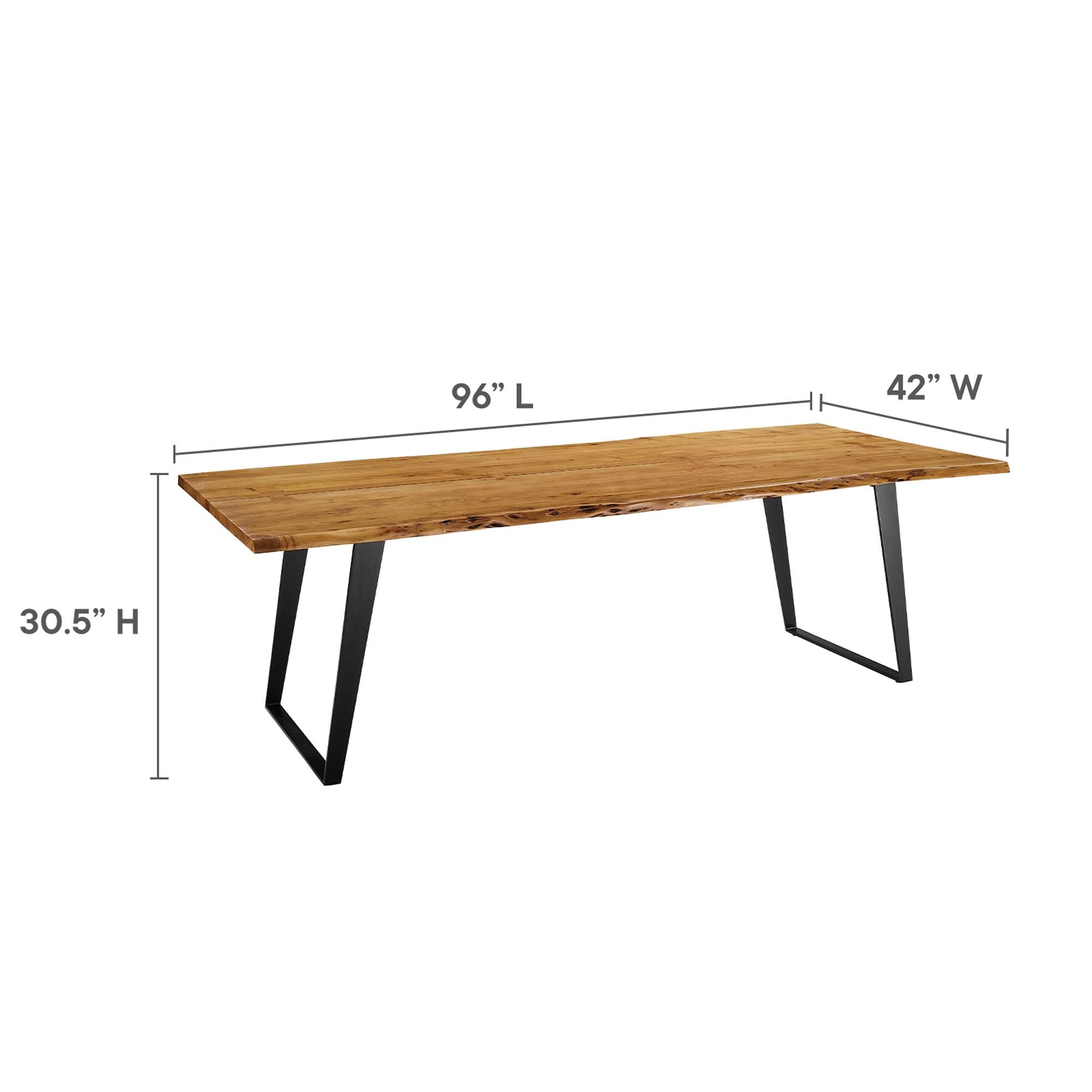 Viggo 96" Live Edge Acacia Wood Acacia Wood Dining Table by Modway