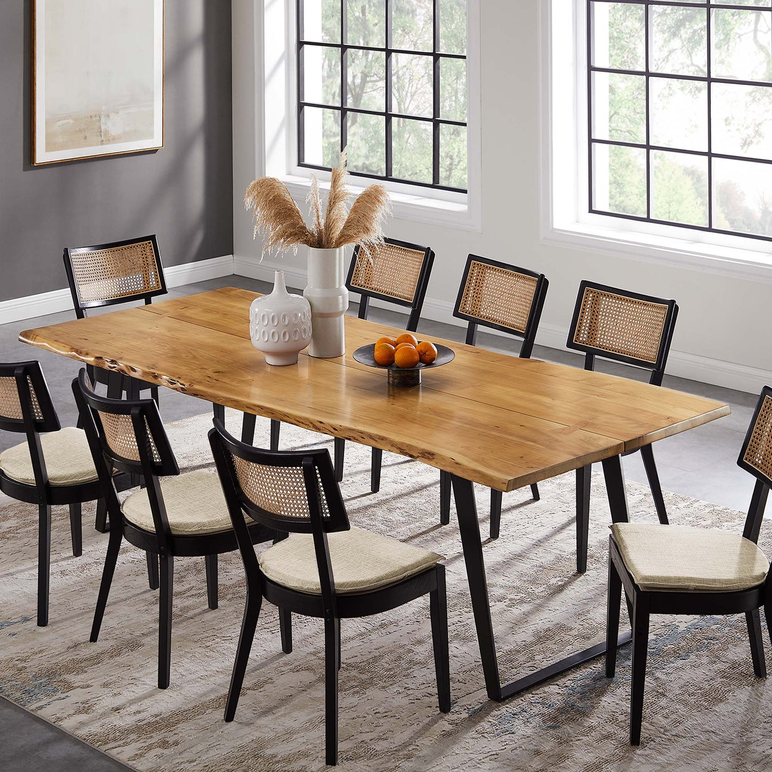 Viggo 96" Live Edge Acacia Wood Acacia Wood Dining Table by Modway