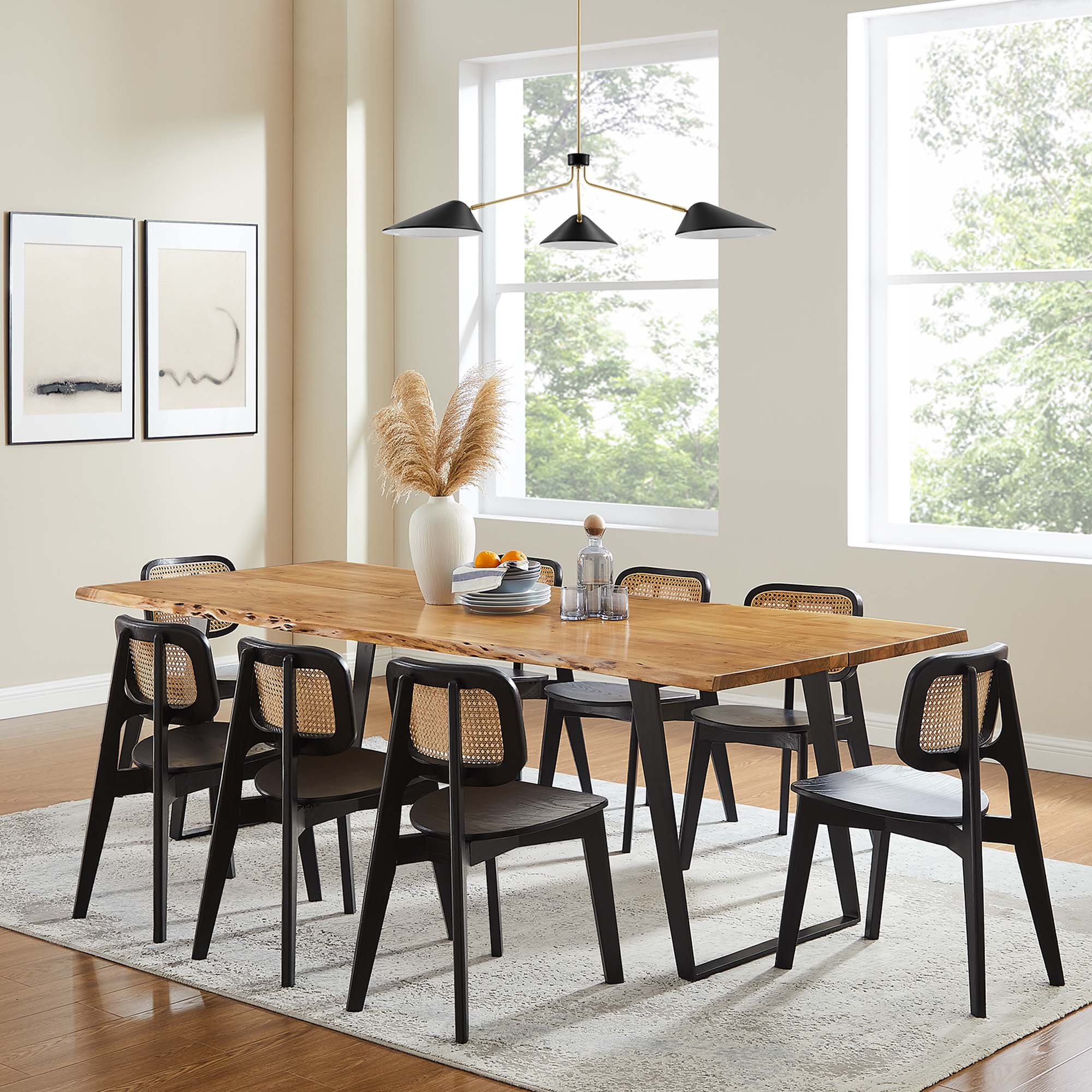 Viggo 96" Live Edge Acacia Wood Acacia Wood Dining Table by Modway