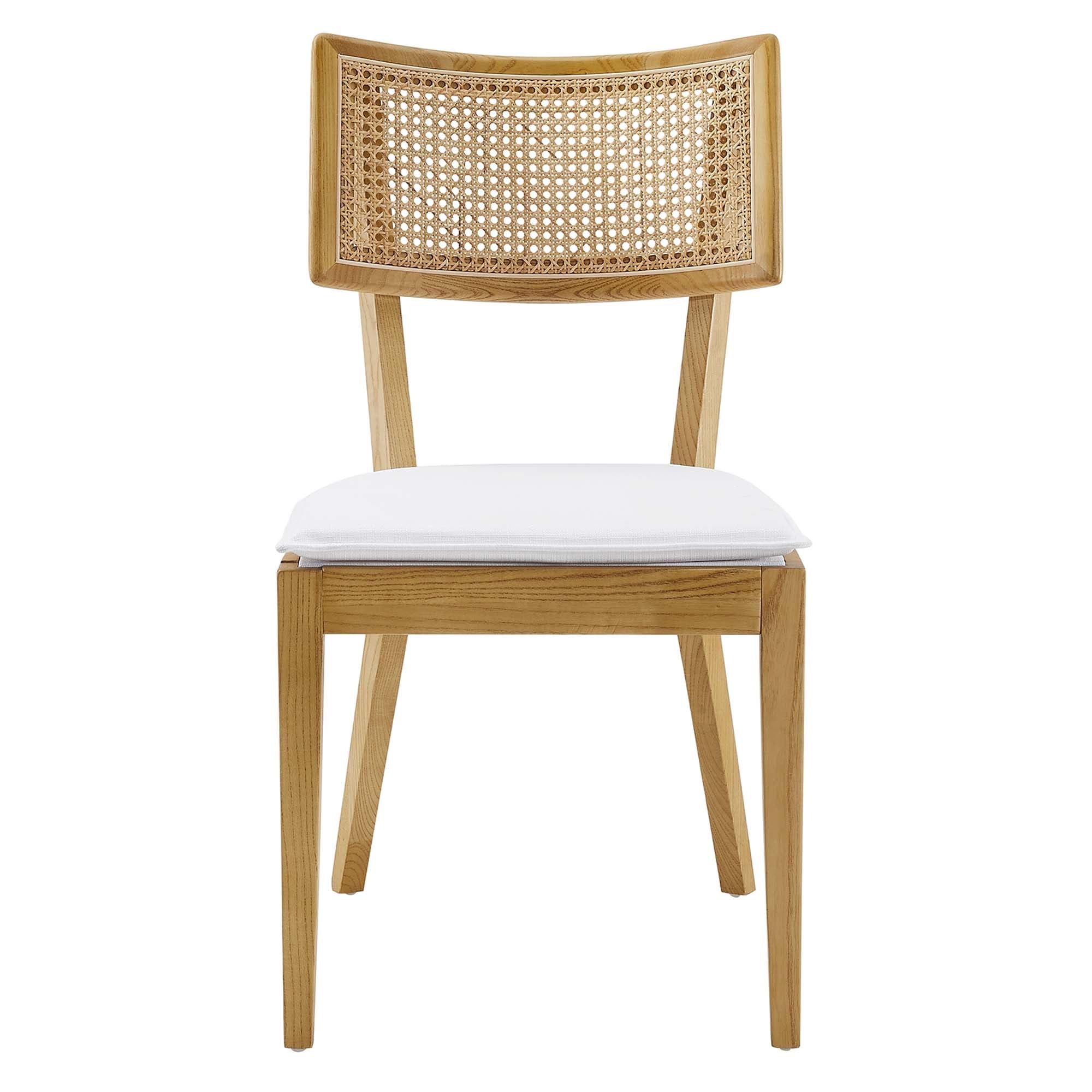 Caledonia Fabric Upholstered Wood Dining Chair Set of 2 by Modway