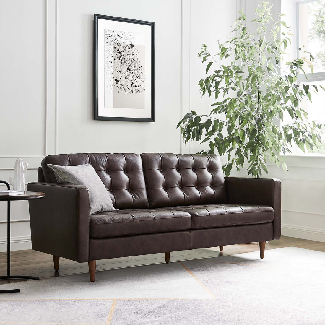 Exalt Tufted Leather Sofa by Modway