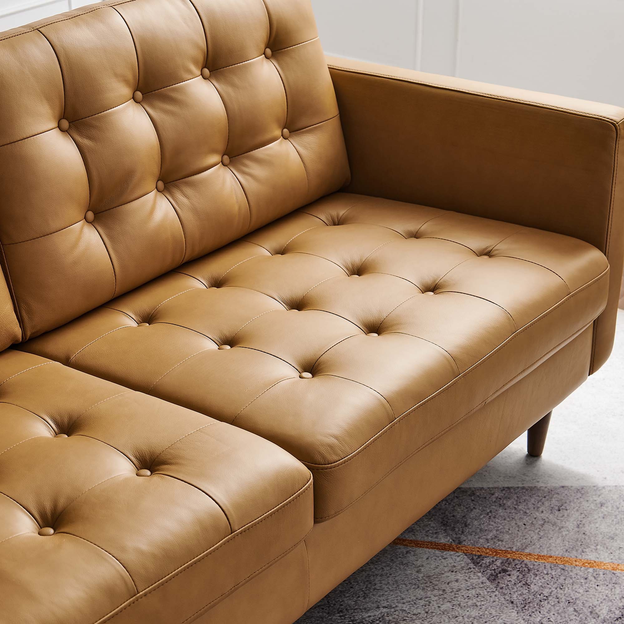 Exalt Tufted Leather Sofa by Modway