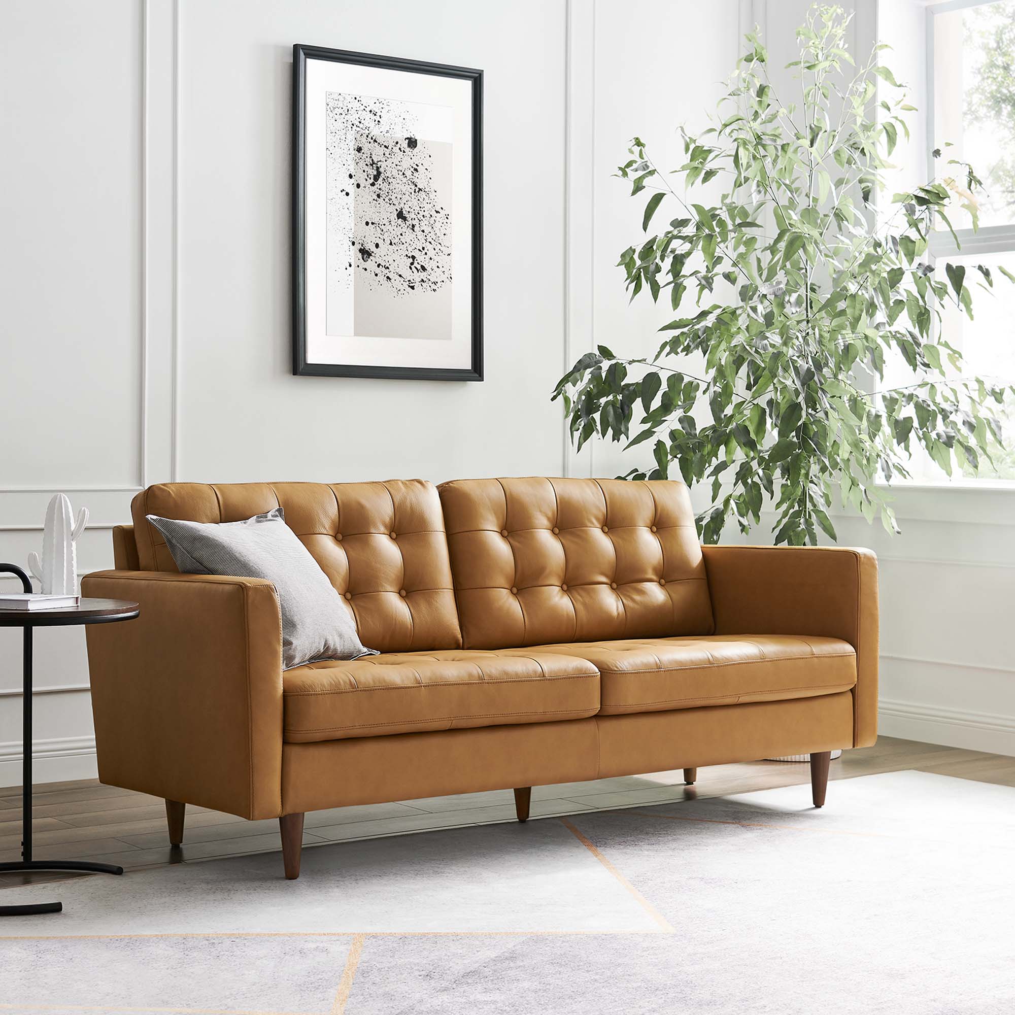 Exalt Tufted Leather Sofa by Modway