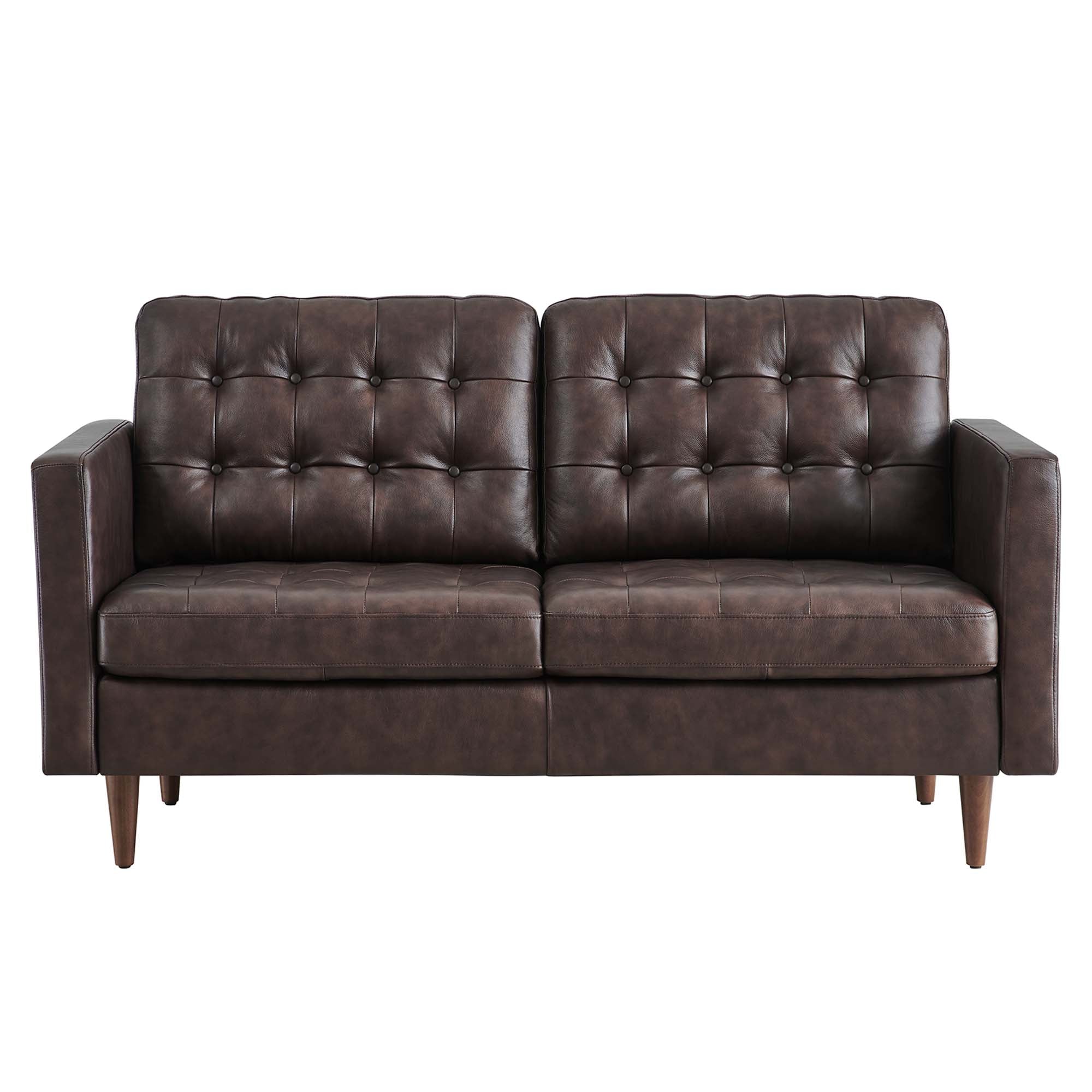 Exalt Tufted Leather Loveseat by Modway