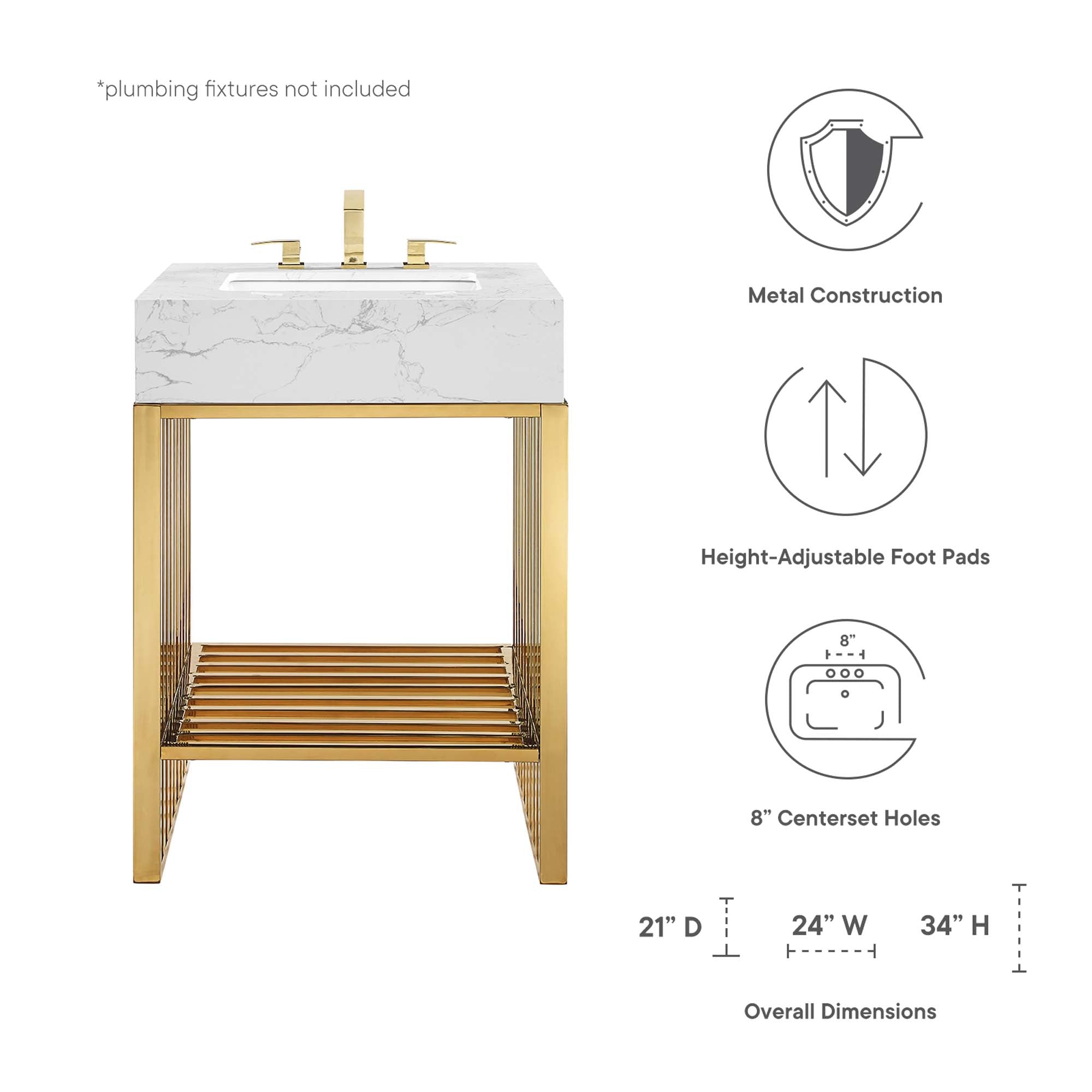 Gridiron Bathroom Vanity Basin Included by Modway
