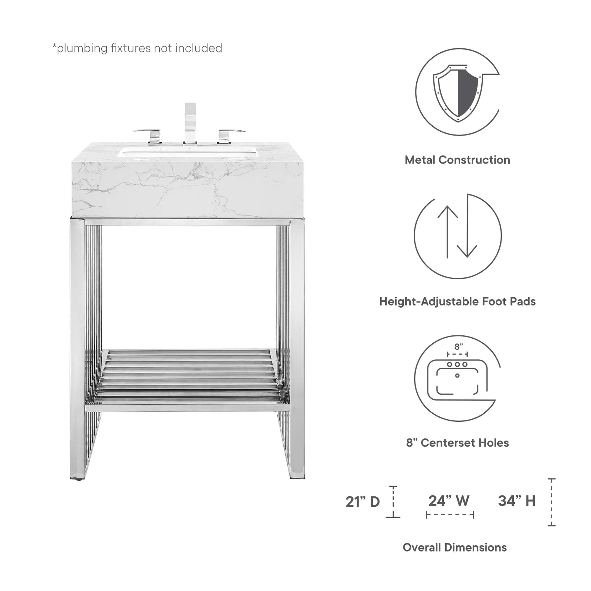Gridiron Bathroom Vanity Basin Included by Modway