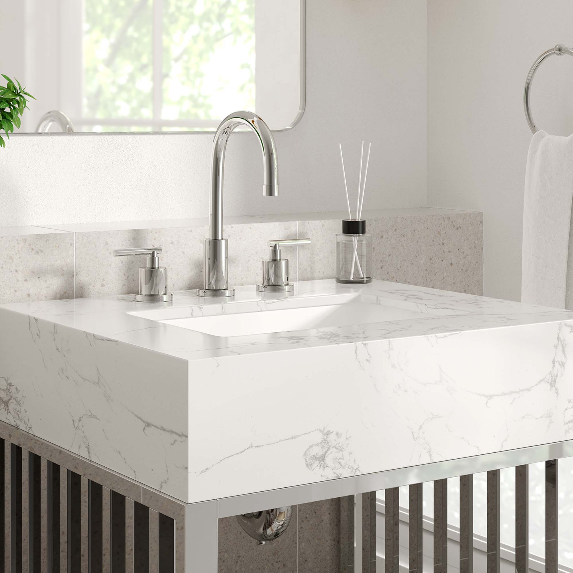 Gridiron Bathroom Vanity Basin Included by Modway