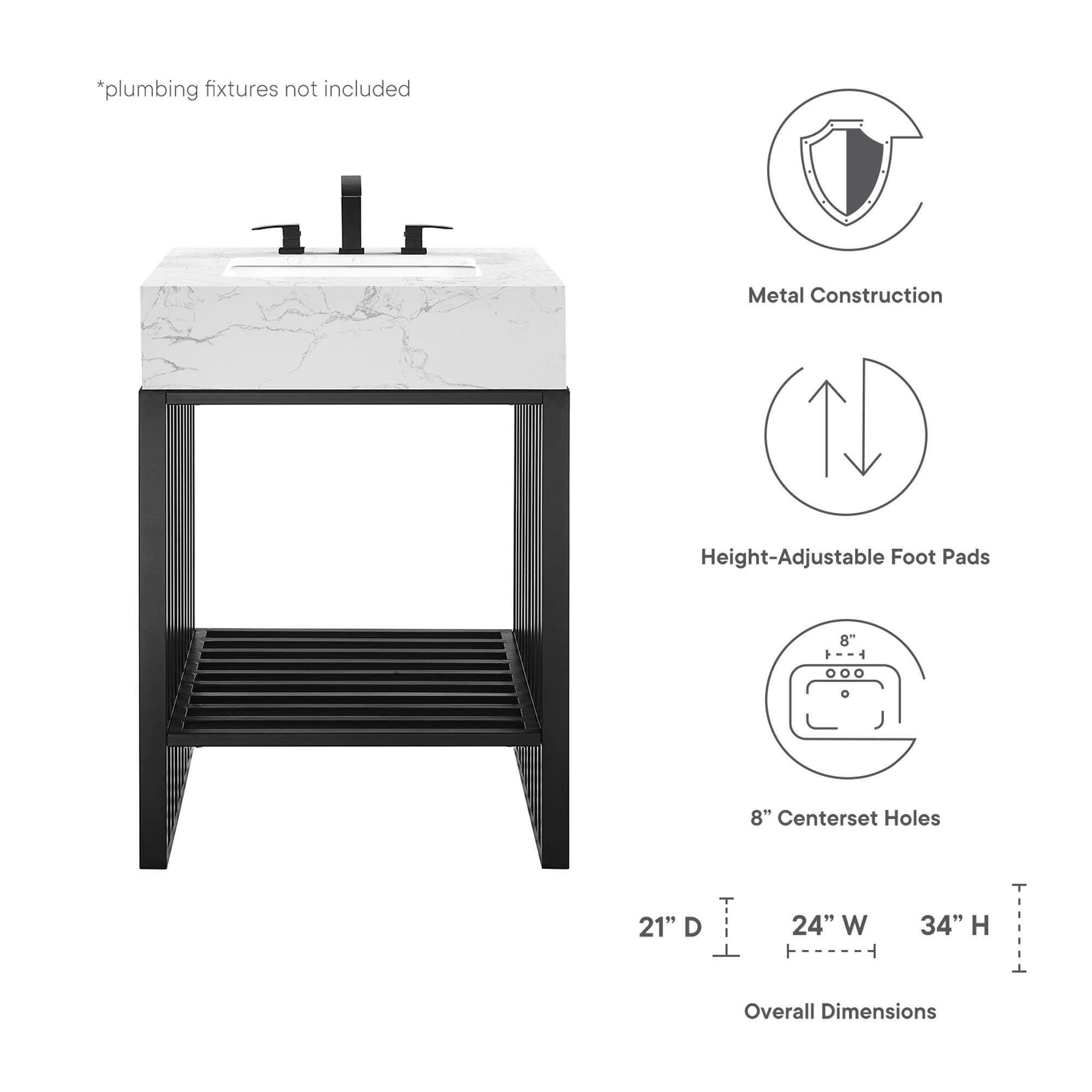 Gridiron Bathroom Vanity Basin Included by Modway