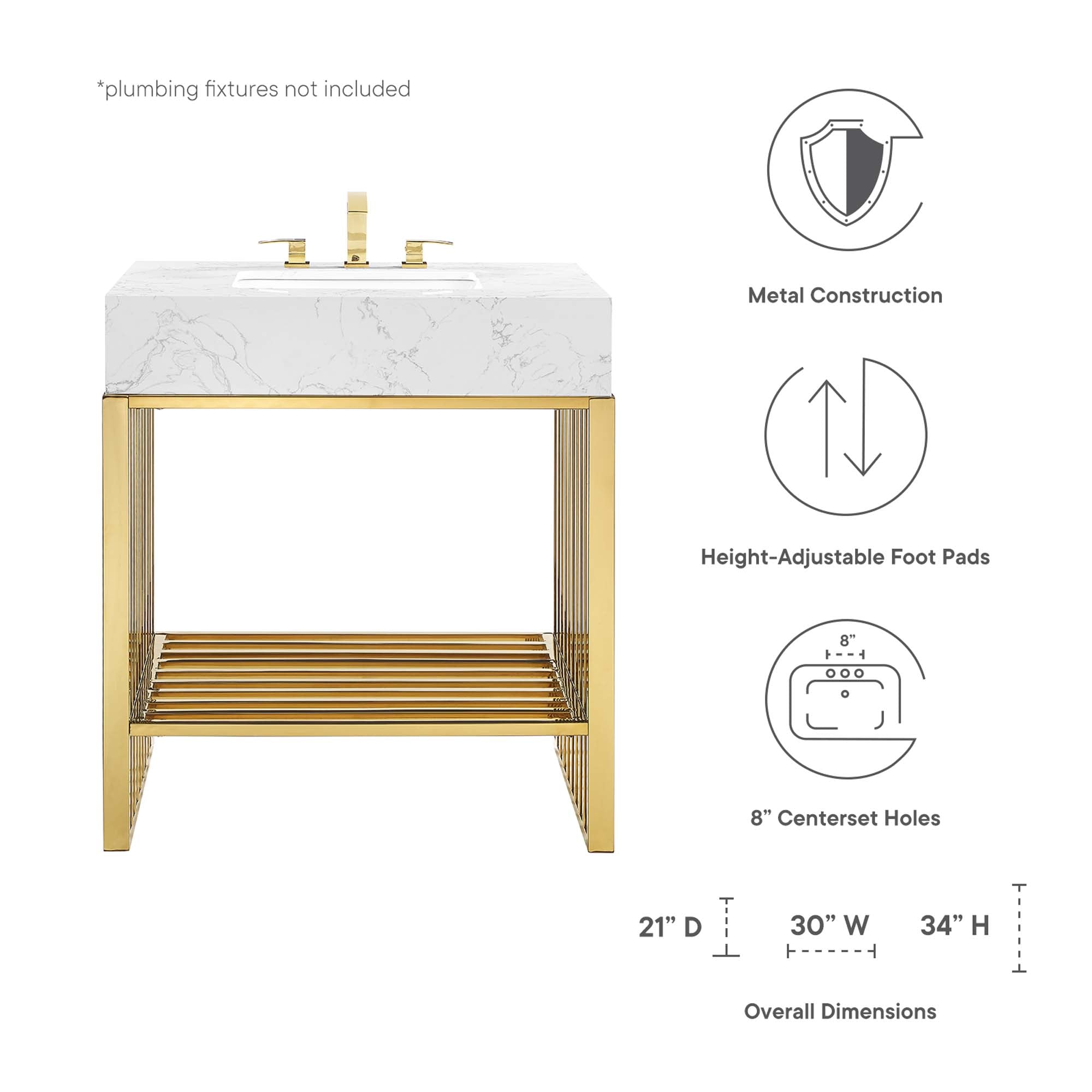 Gridiron Bathroom Vanity Basin Included by Modway