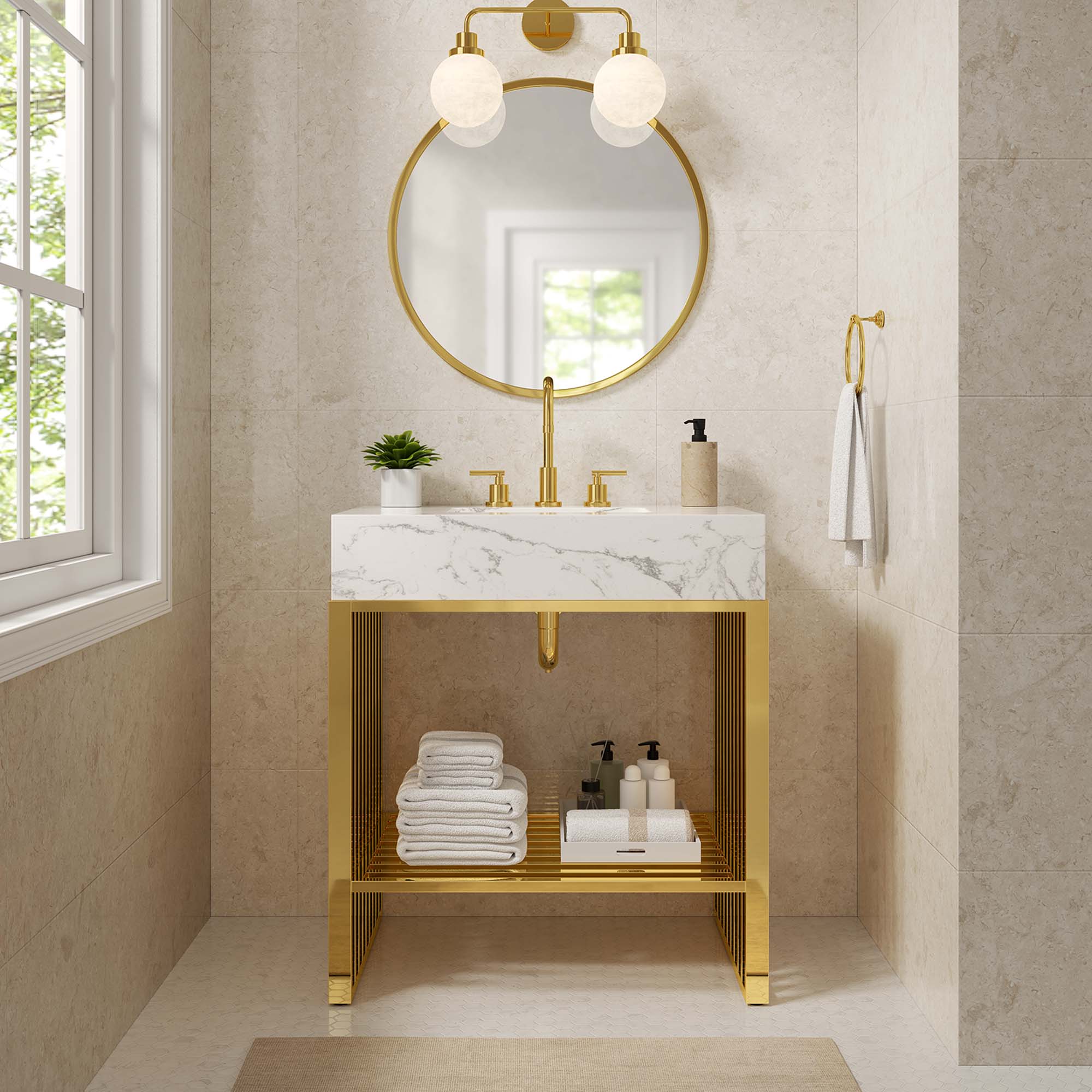 Gridiron Bathroom Vanity Basin Included by Modway