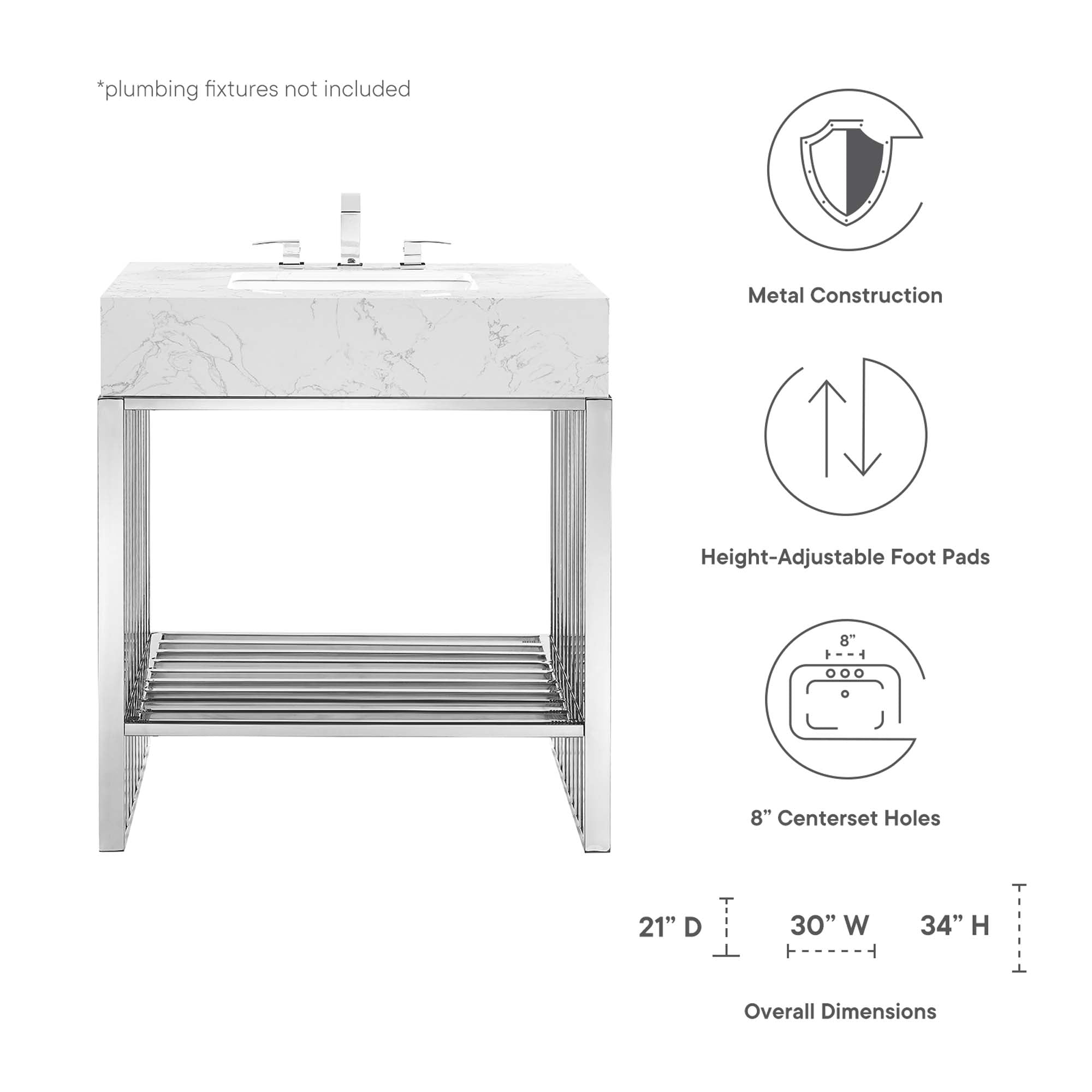 Gridiron Bathroom Vanity Basin Included by Modway