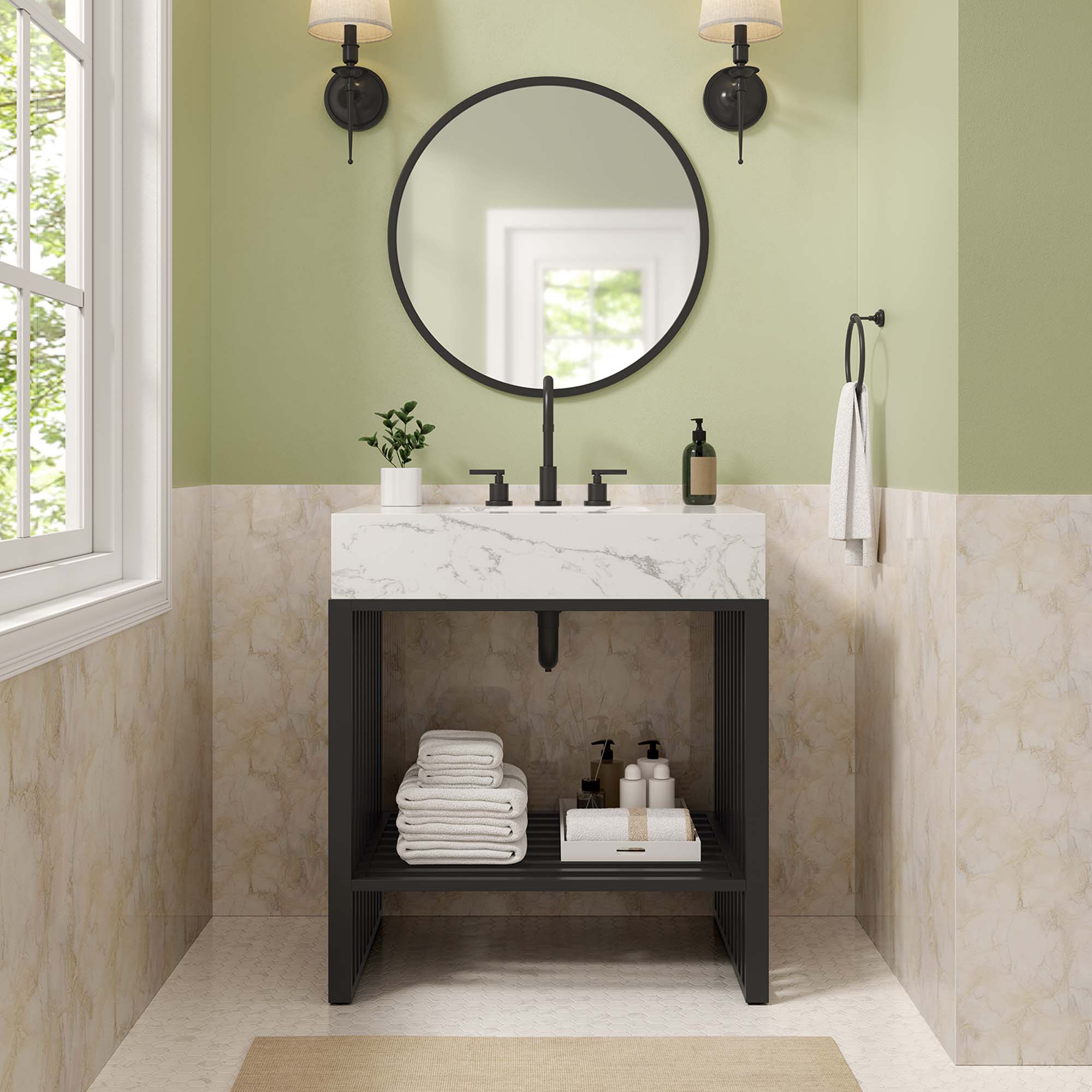 Gridiron Bathroom Vanity Basin Included by Modway