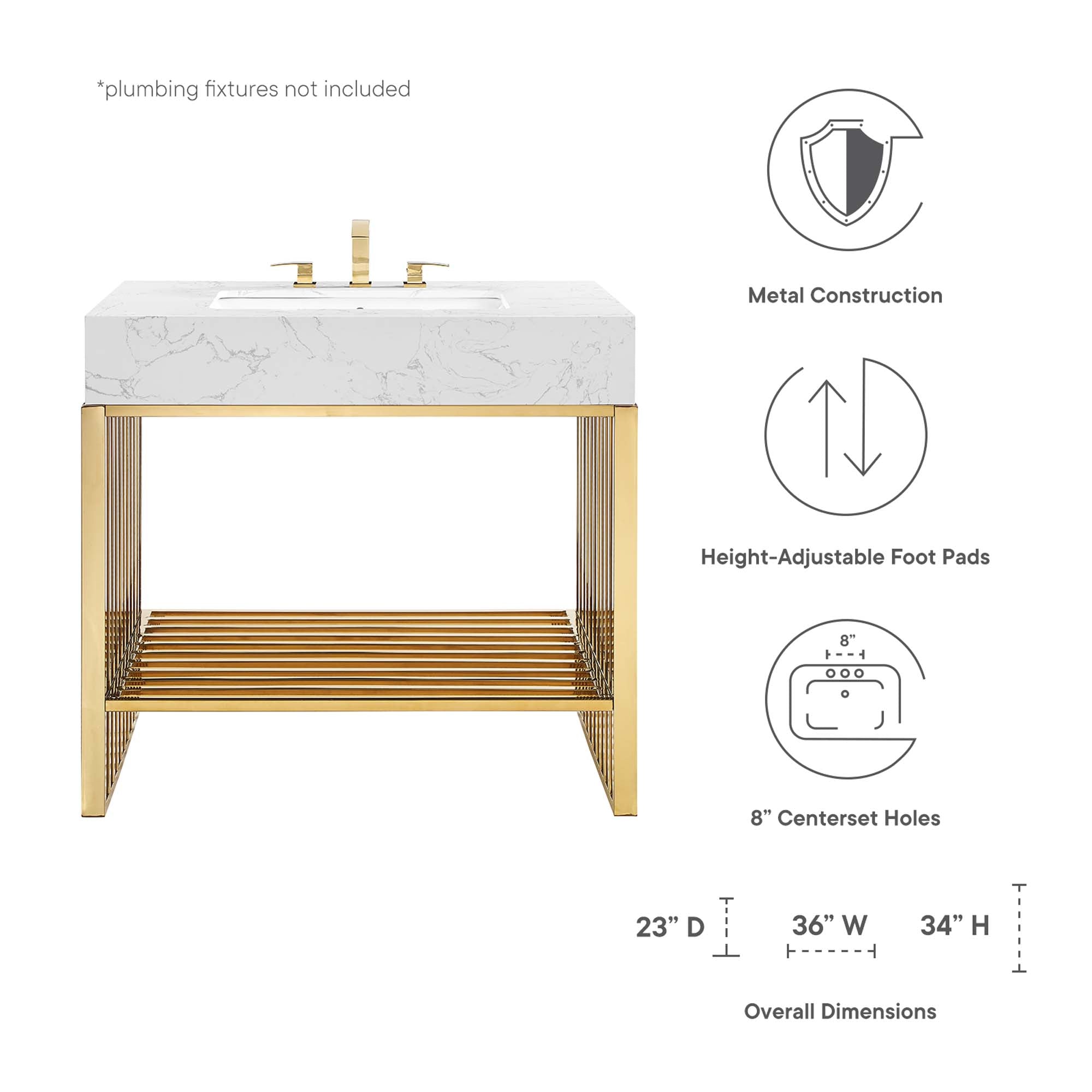 Gridiron Bathroom Vanity Basin Included by Modway